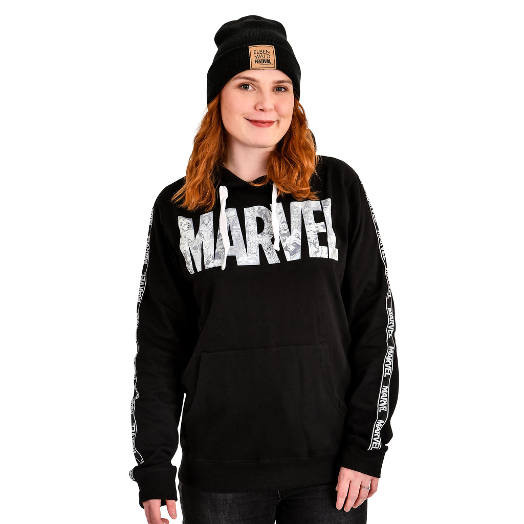 Immagine del prodotto Marvel - Felpa con cappuccio nera con logo fumetto