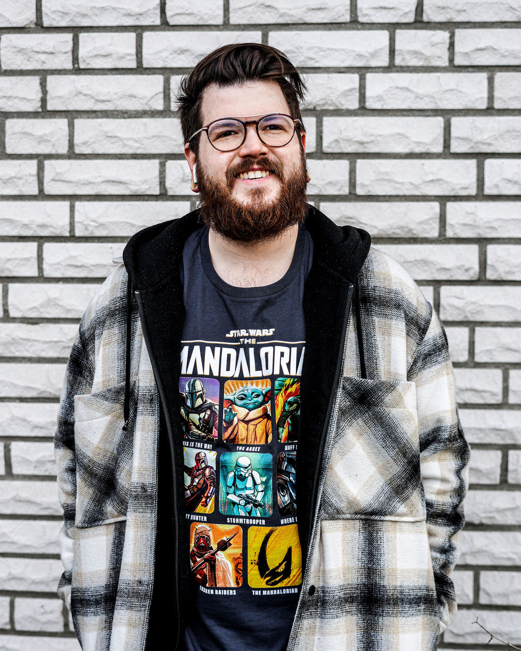 Immagine del prodotto T-shirt grigia con personaggi di The Mandalorian - Star Wars