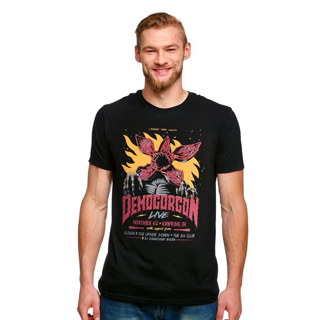 Immagine del prodotto Stranger Things - T-shirt nera con poster live di Demogorgon