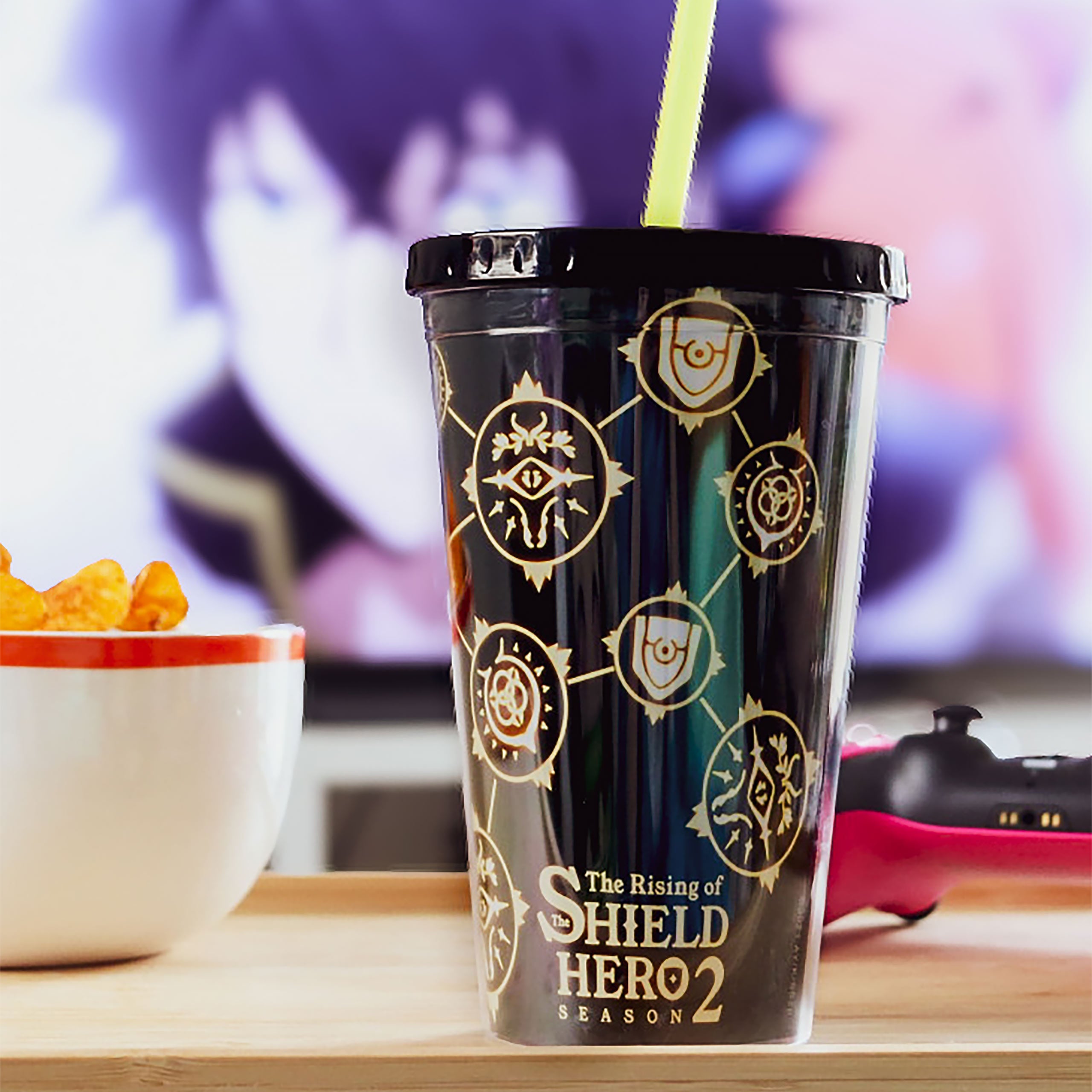Immagine del prodotto Rising of the Shield Hero - Bicchiere simboli con cannucce