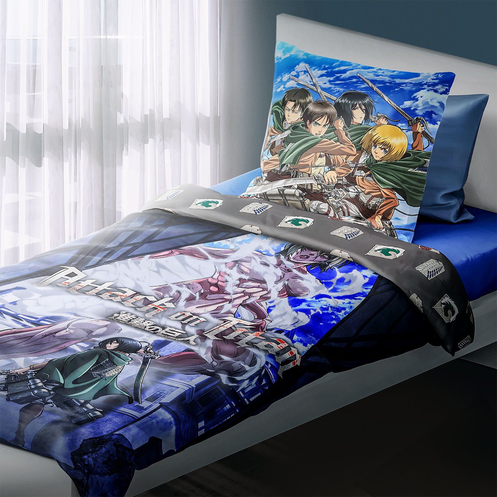 Immagine del prodotto Attack on Titan - Biancheria da letto reversibile Fight