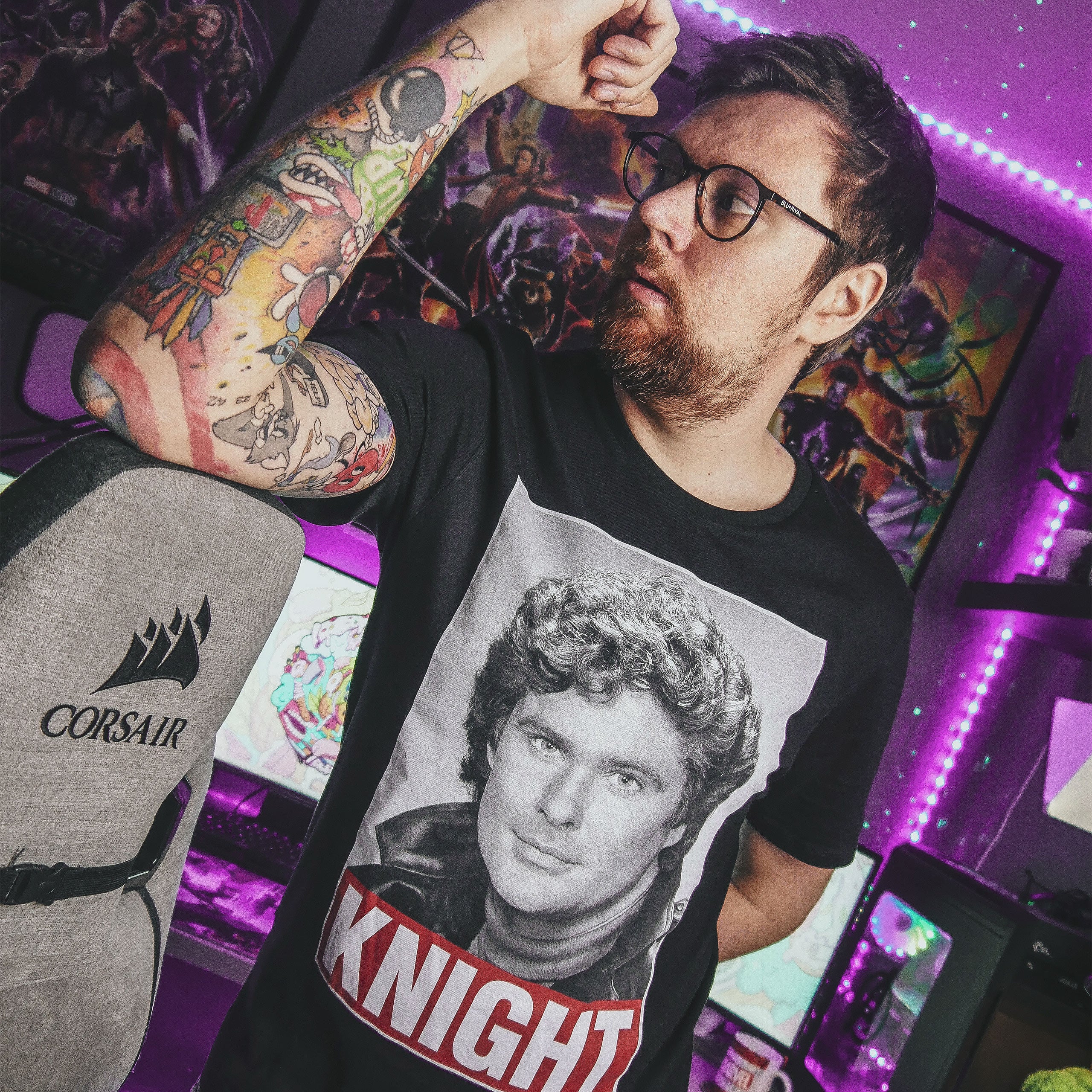 Immagine del prodotto Knight Rider - T-shirt nera di Michael Knight