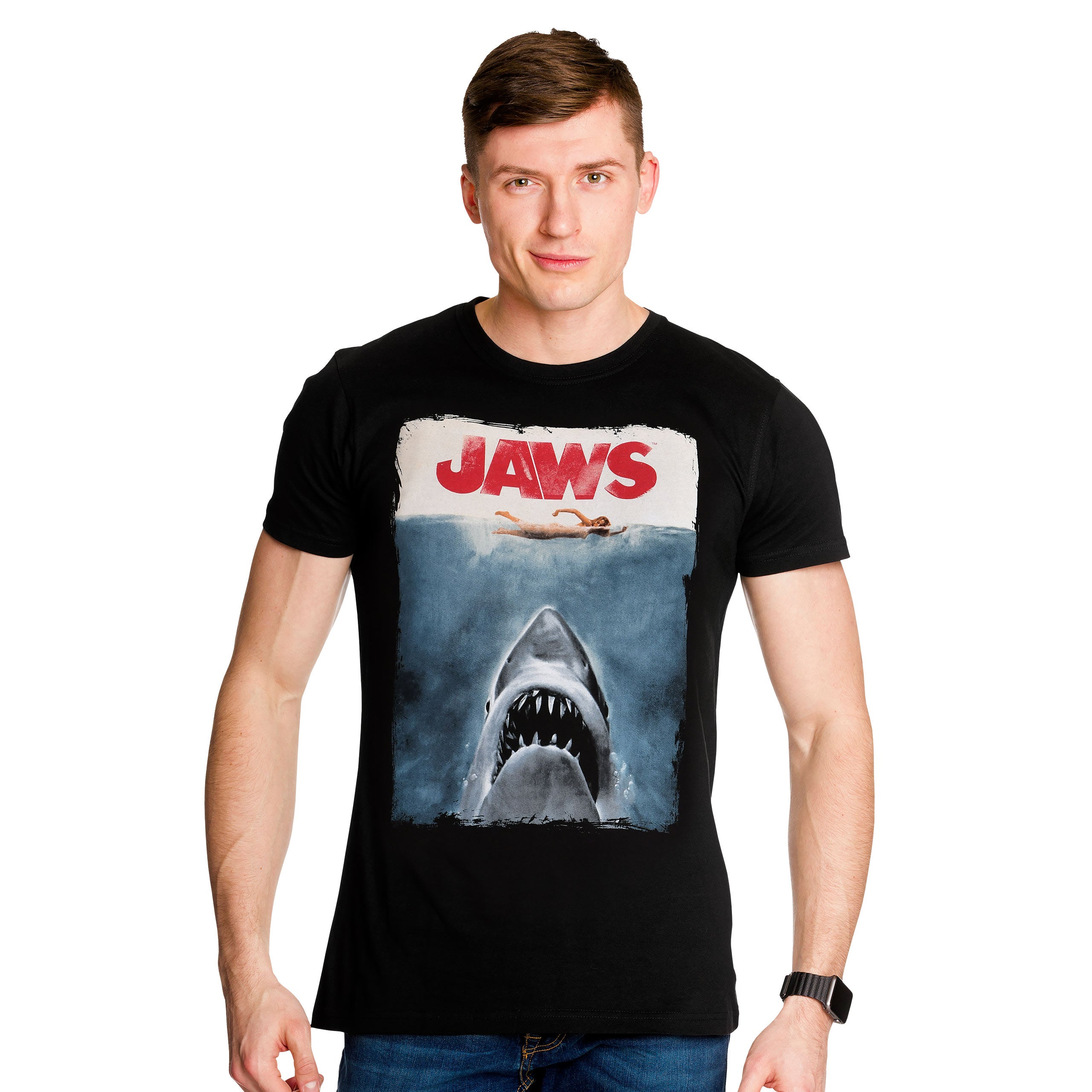Immagine del prodotto Lo squalo - Maglietta nera con poster di Jaws