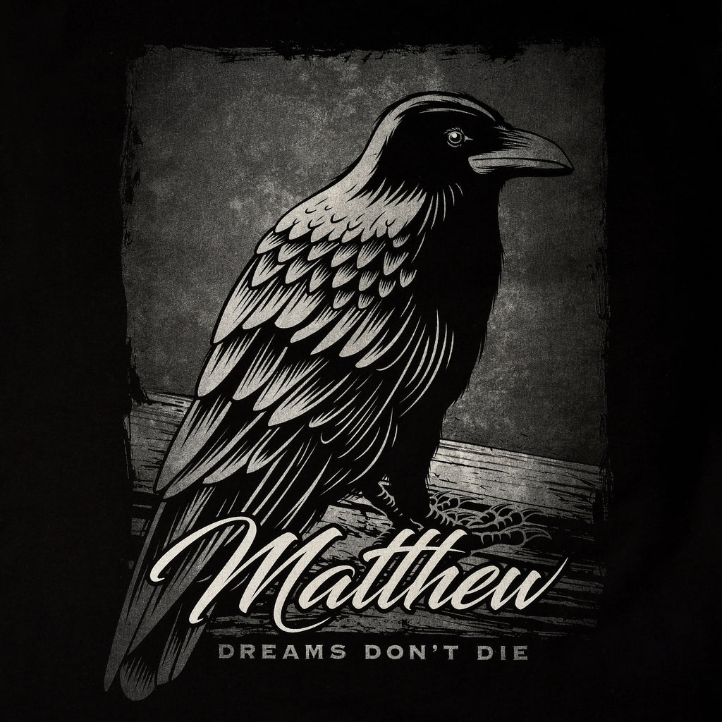 Immagine del prodotto T-shirt Dreams Don't Die per fan di Sandman nera
