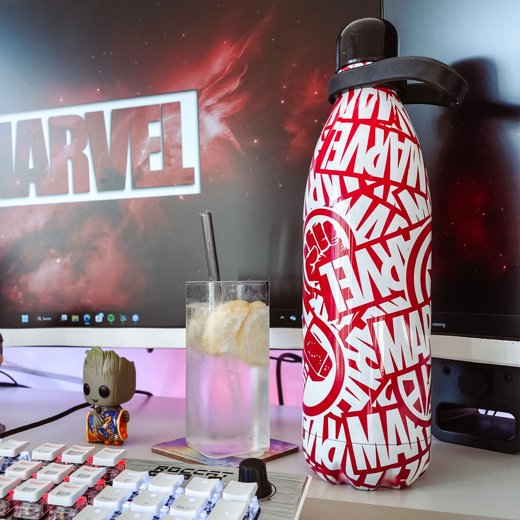 Immagine del prodotto Marvel - Bottiglia d'acqua Logo e Icone