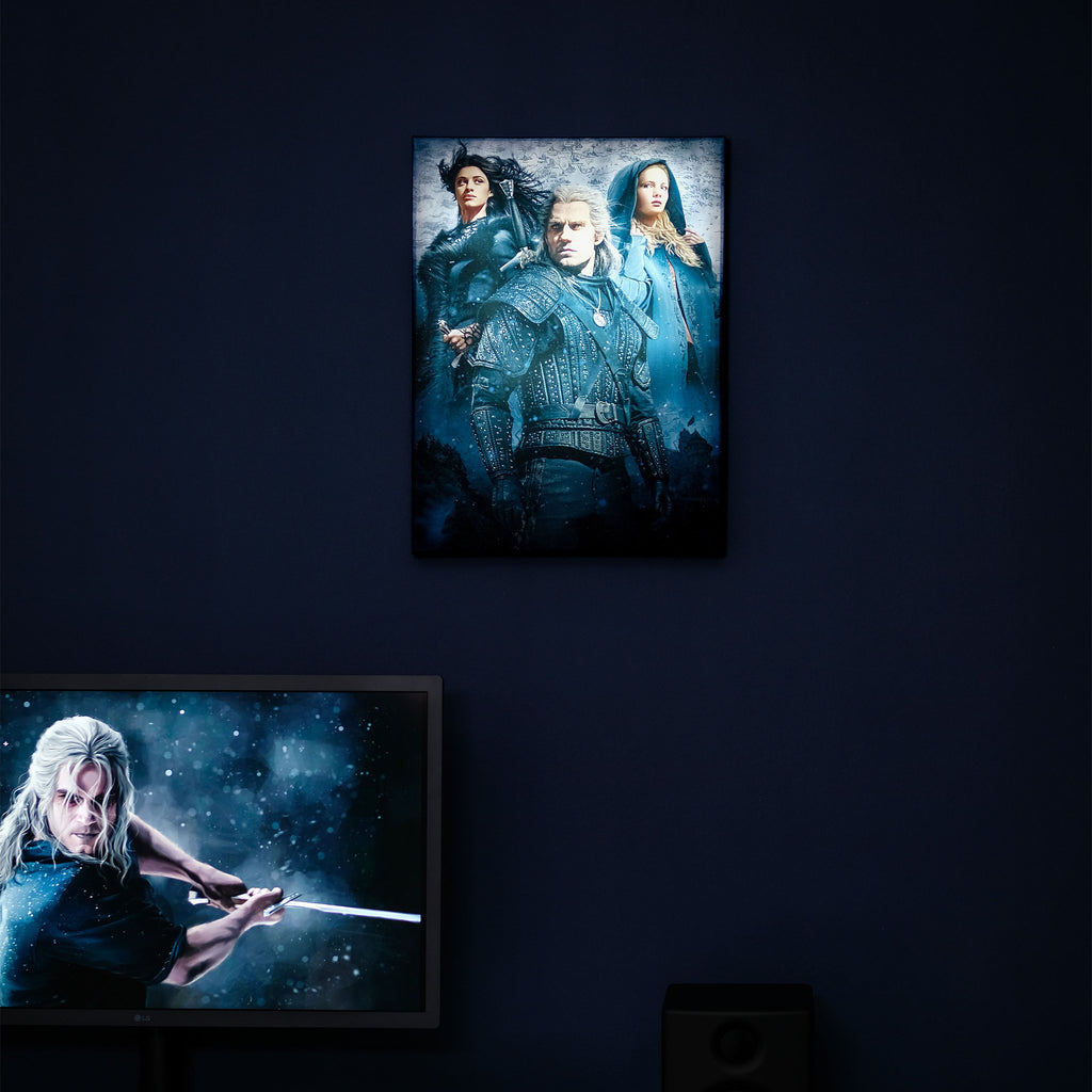 Immagine del prodotto Witcher - Quadro da parete con luce di Ciri, Yennefer & Geralt