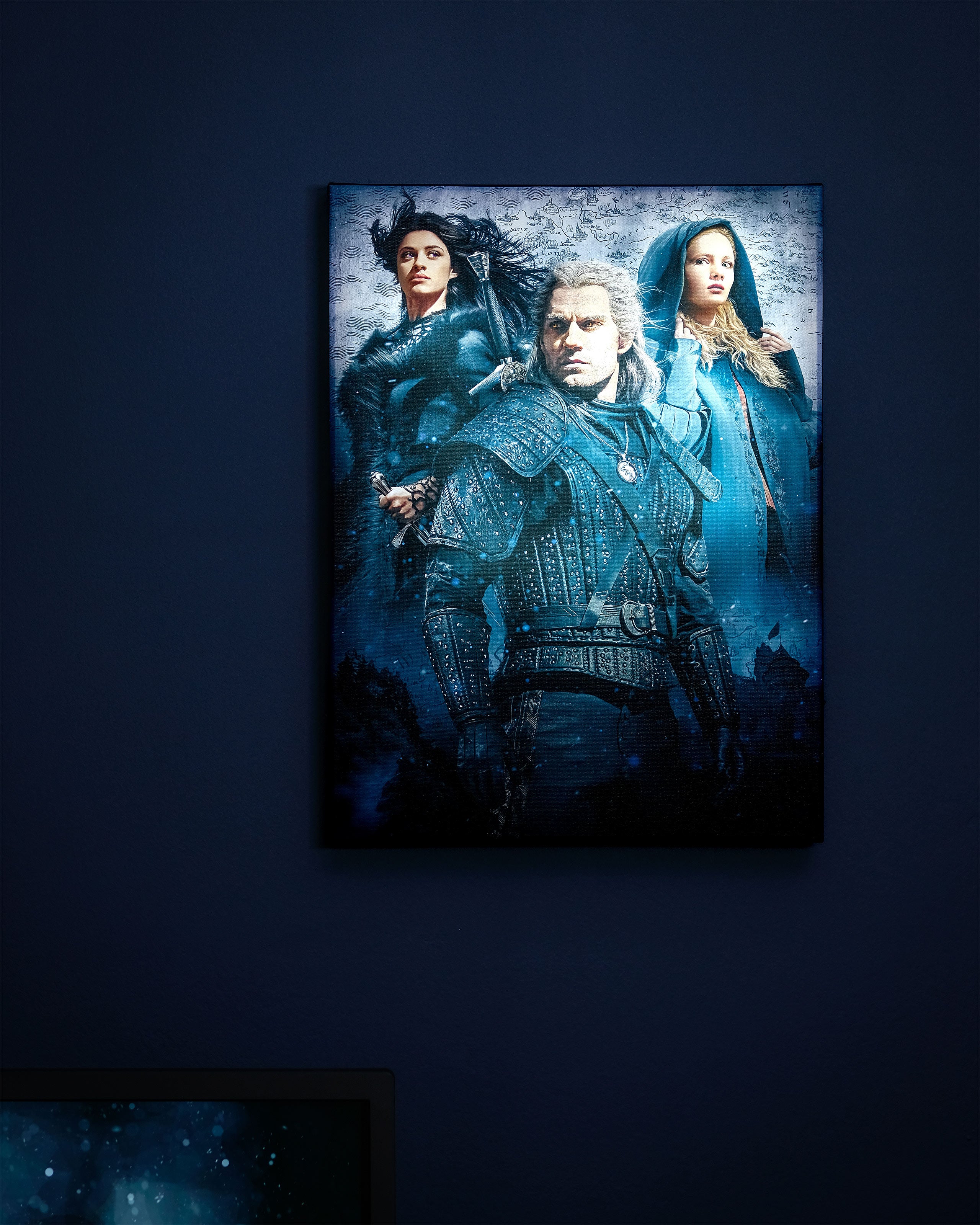 Immagine del prodotto Witcher - Quadro da parete con luce di Ciri, Yennefer & Geralt