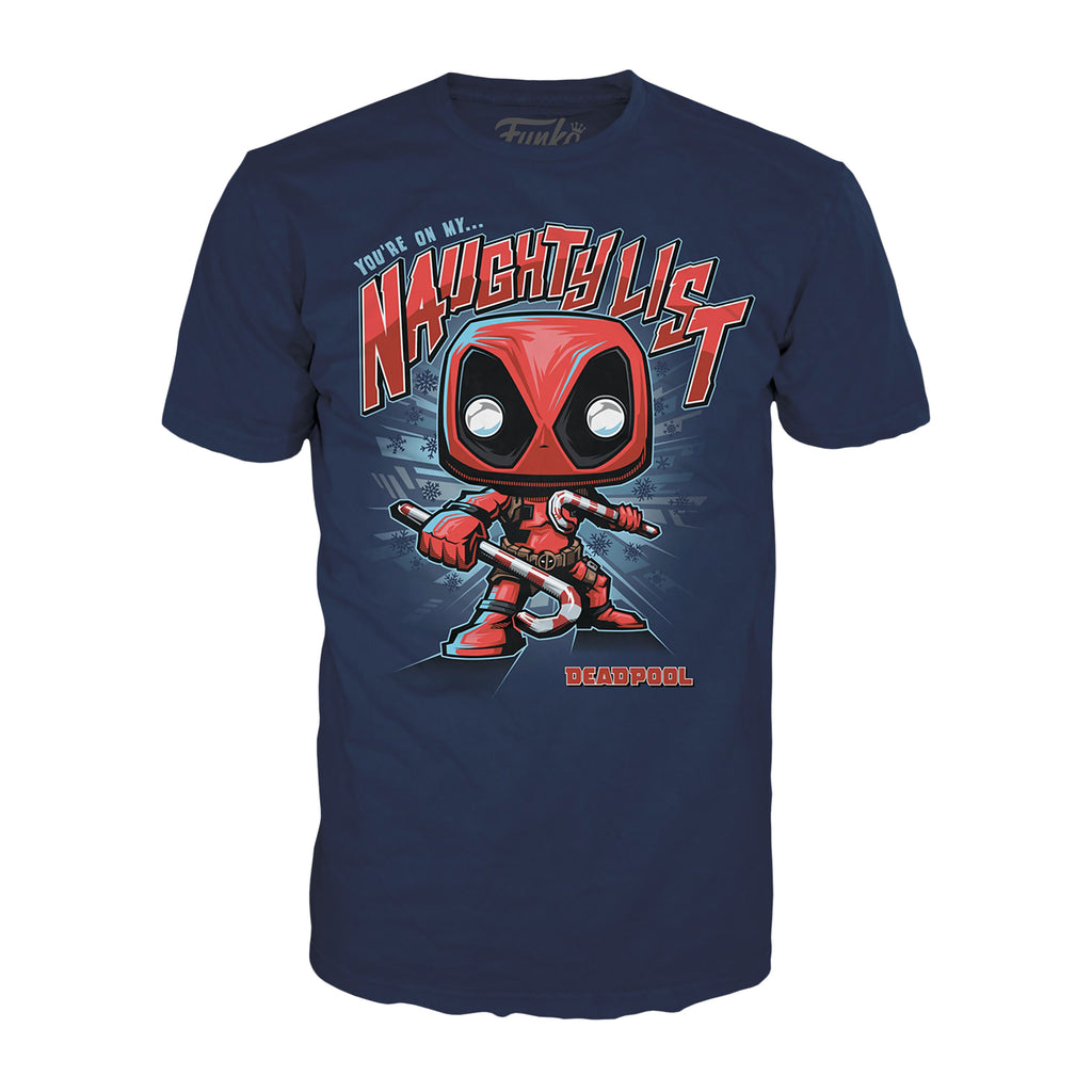 Immagine del prodotto T-shirt di Natale di Deadpool con figura Funko Pop