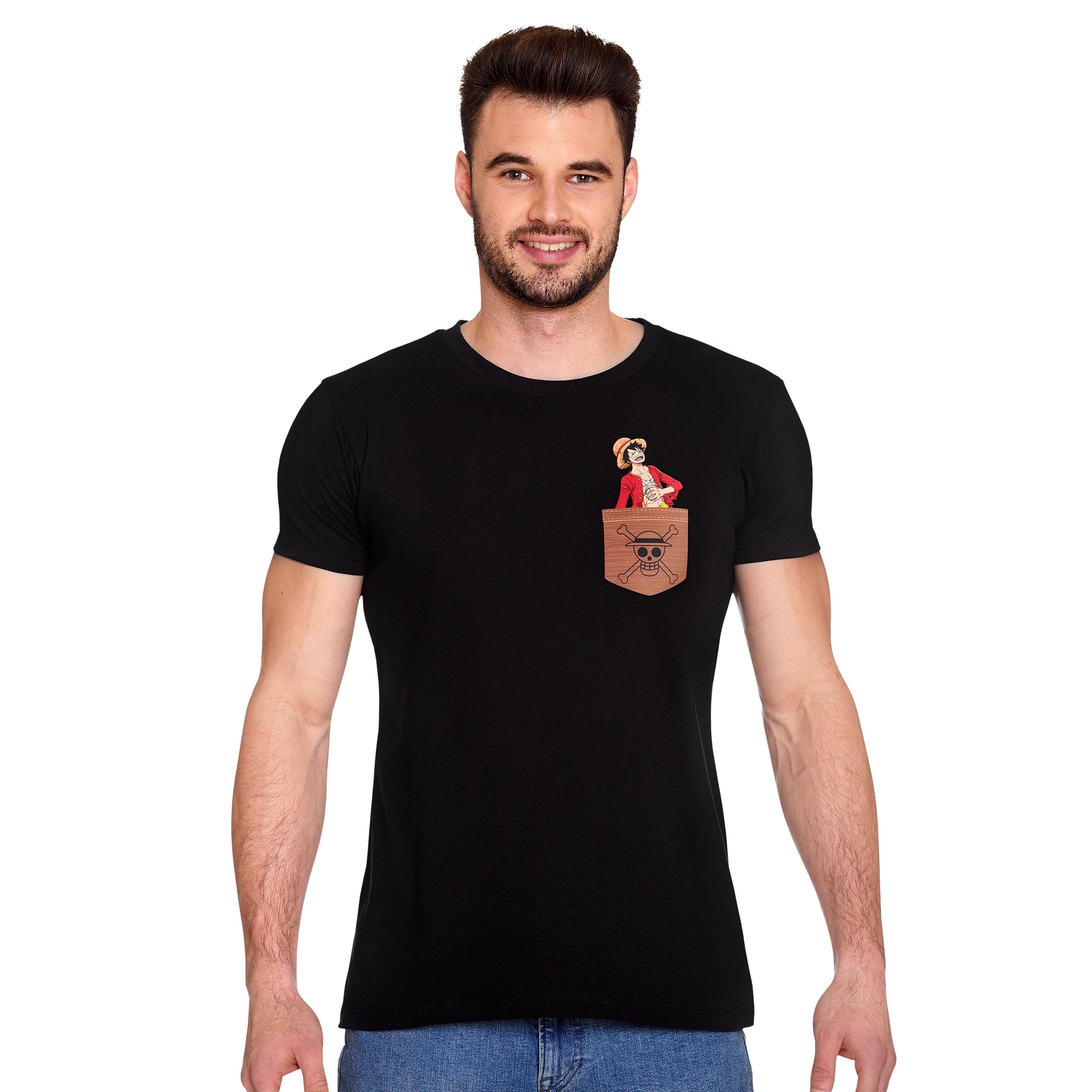 Immagine del prodotto One Piece - T-shirt Ruffy nera con tasca