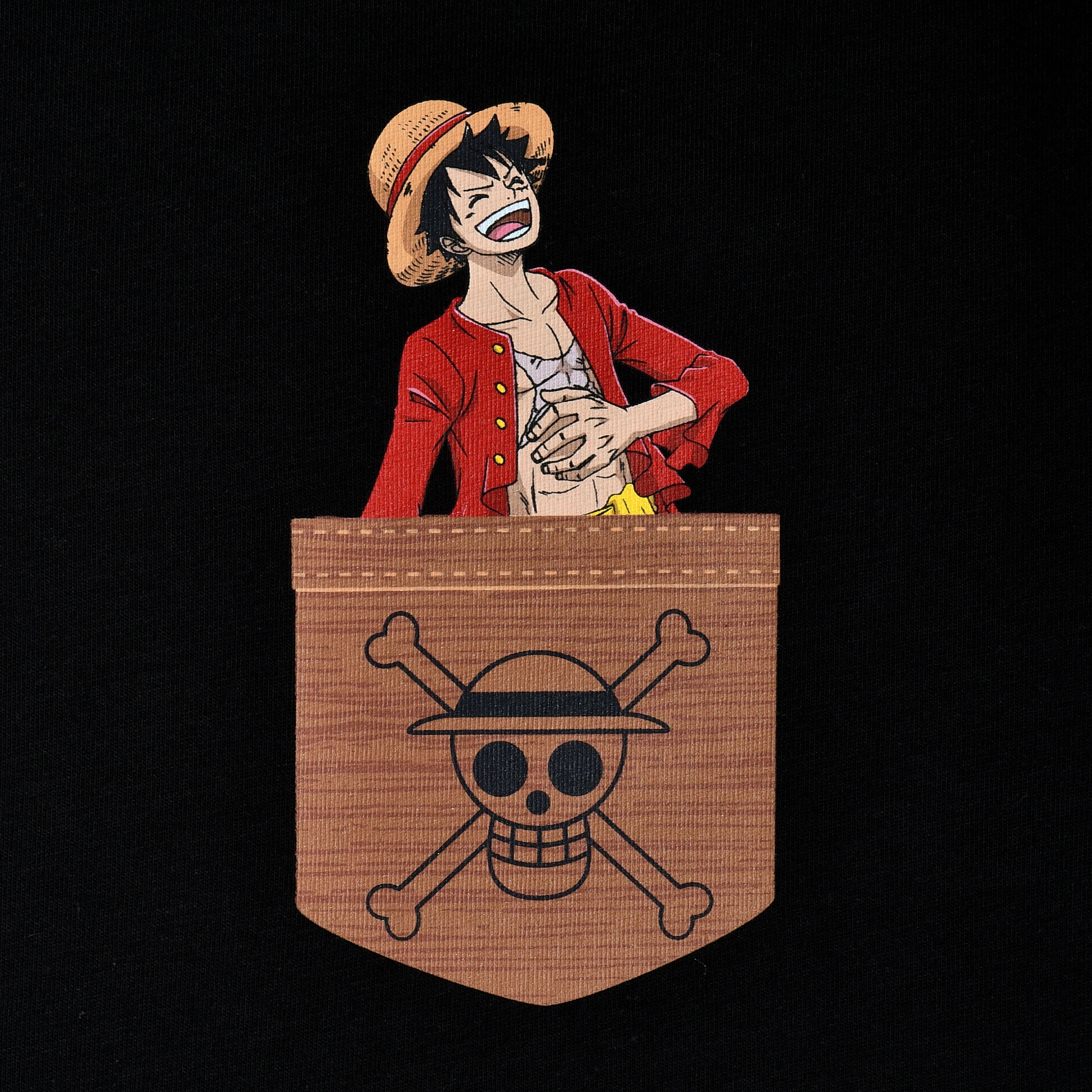 Immagine del prodotto One Piece - T-shirt Ruffy nera con tasca