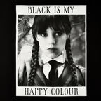 Immagine del prodotto Mercoledì - T-shirt nera 'Il nero è il mio colore felice'