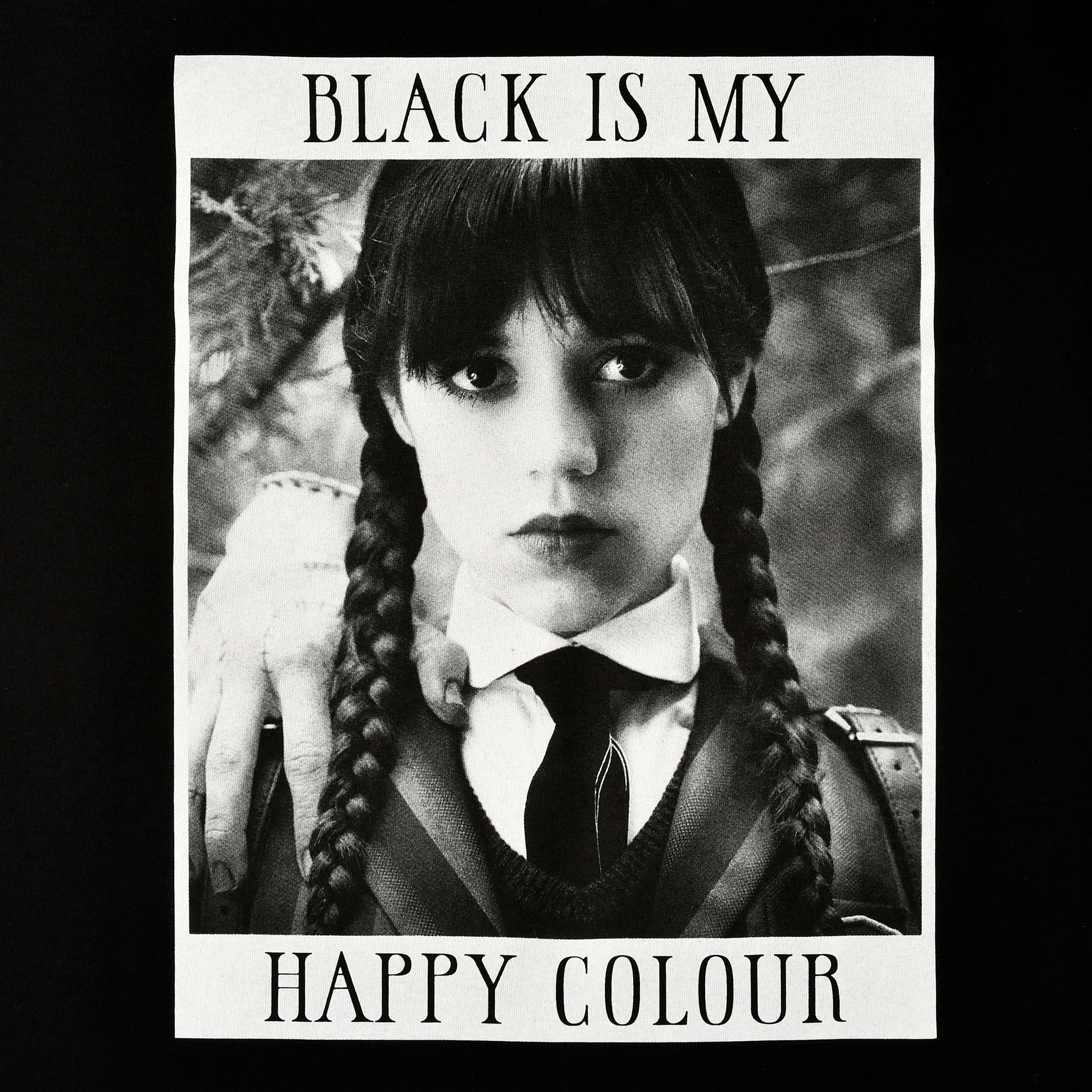 Immagine del prodotto Mercoledì - T-shirt nera 'Il nero è il mio colore felice'