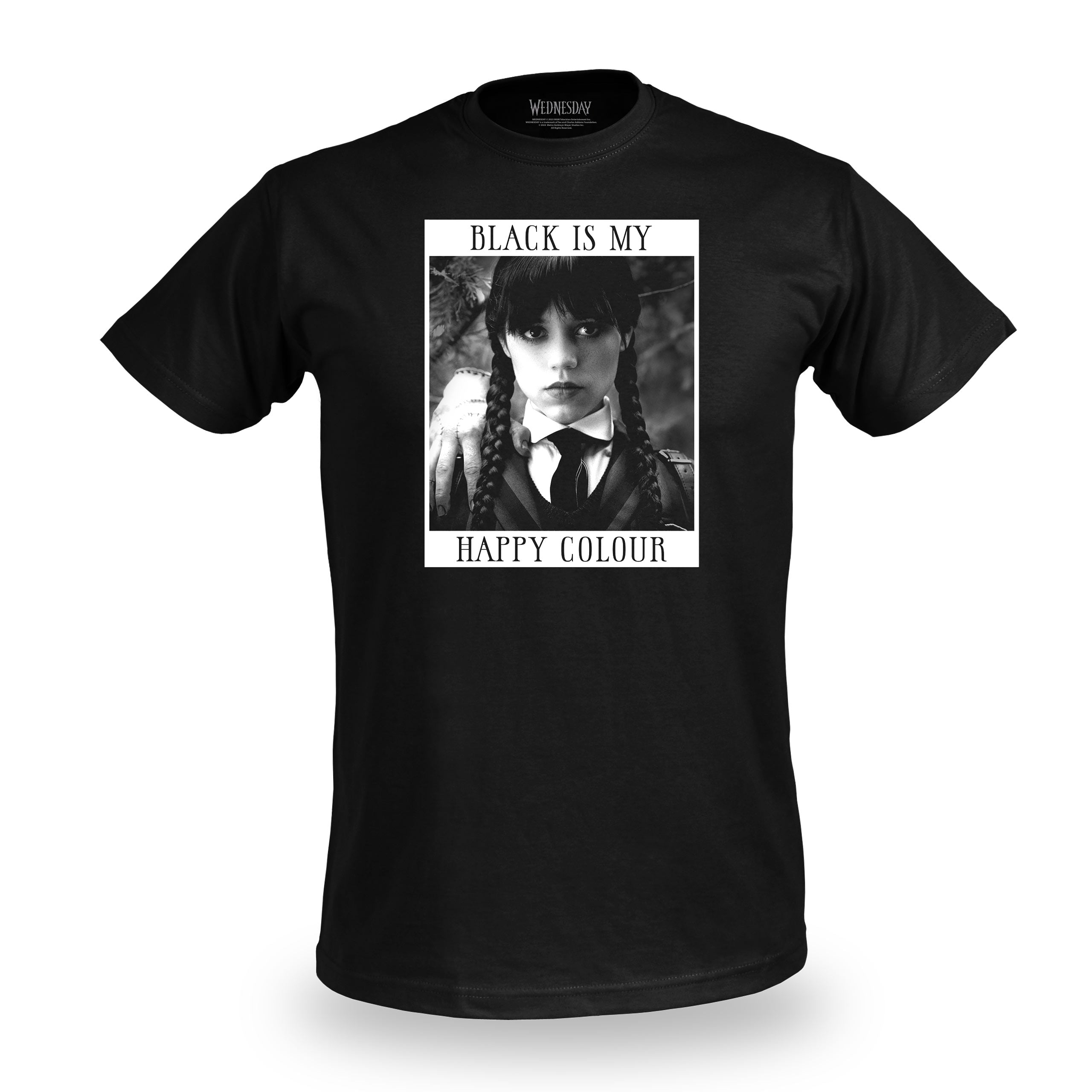 Immagine del prodotto Mercoledì - T-shirt nera 'Il nero è il mio colore felice'