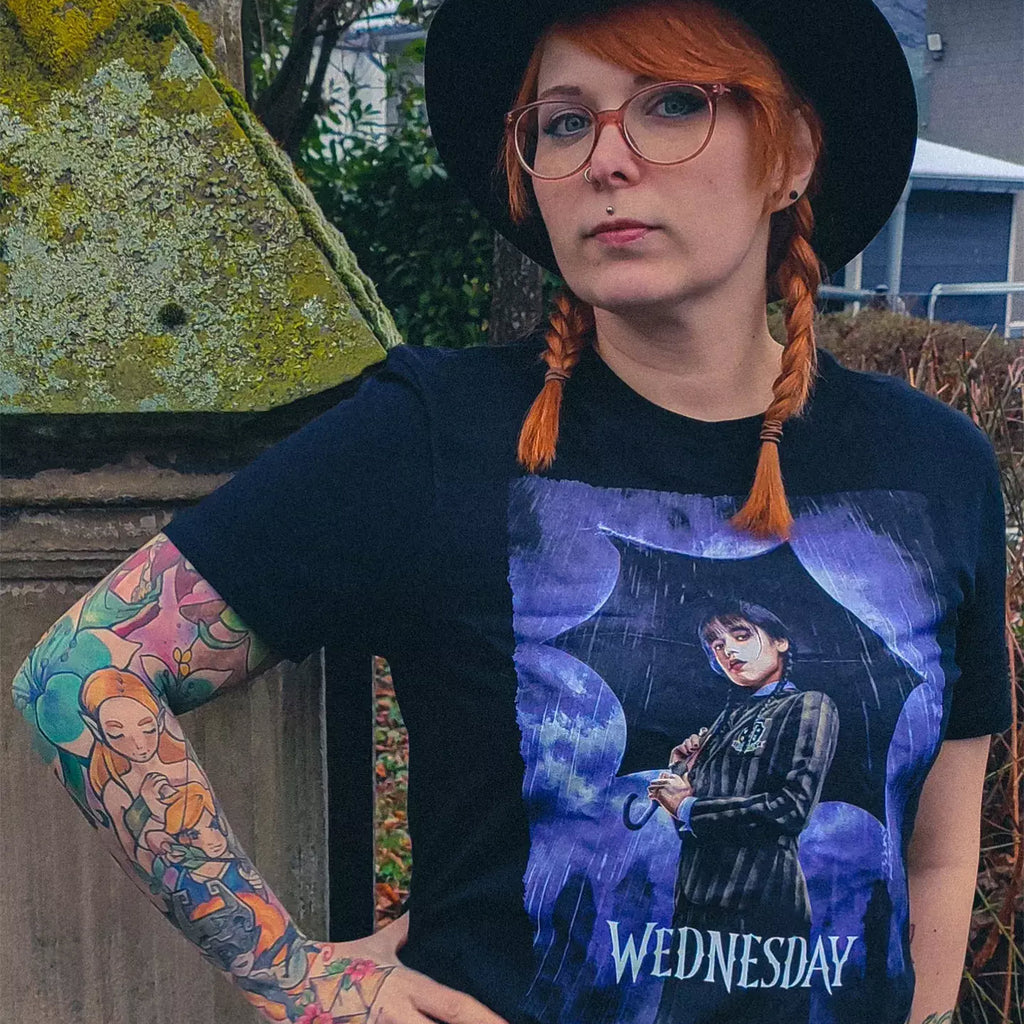 Immagine del prodotto Wednesday - T-shirt teaser poster nero