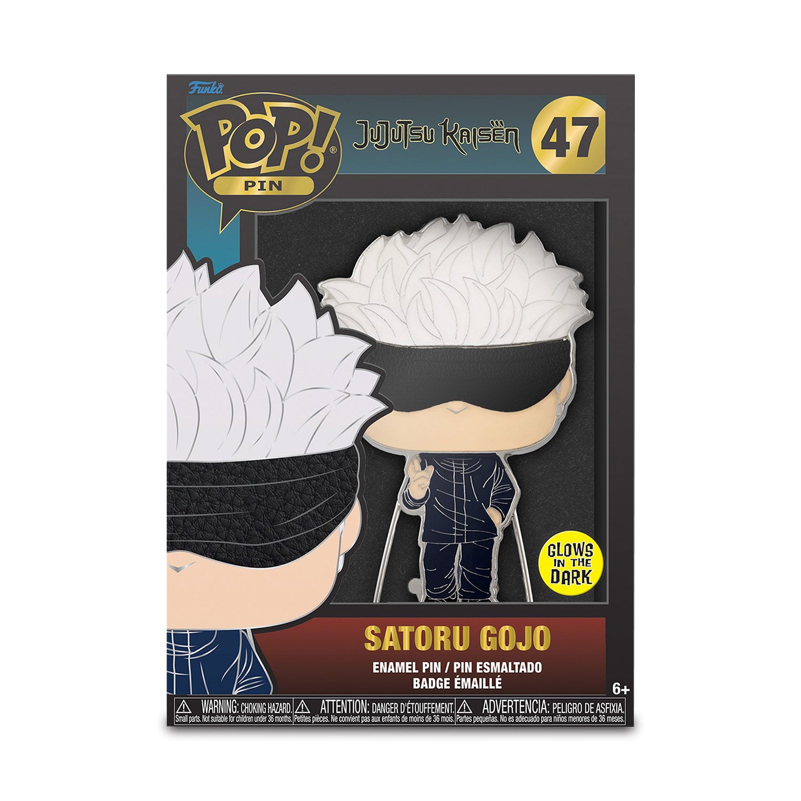Immagine del prodotto Jujutsu Kaisen - Satoru Gojo Glow in the Dark Funko Pop Pin 10 cm