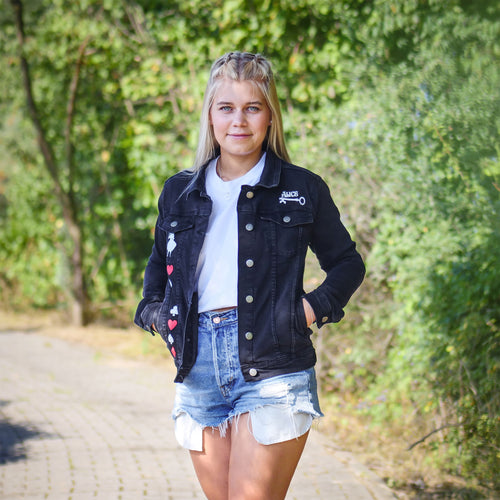 Immagine del prodotto Alice nel paese delle meraviglie - Giacca di jeans World Of My Own per donna nera
