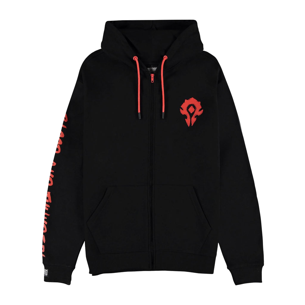 Immagine del prodotto World of Warcraft - Blood & Thunder Felpa con cappuccio nera con logo dell'Orda