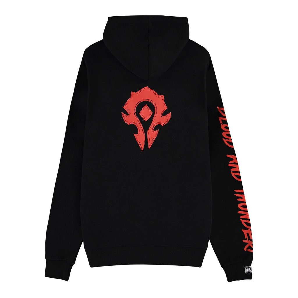 Immagine del prodotto World of Warcraft - Blood & Thunder Felpa con cappuccio nera con logo dell'Orda