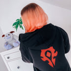 Immagine del prodotto World of Warcraft - Blood & Thunder Felpa con cappuccio nera con logo dell'Orda