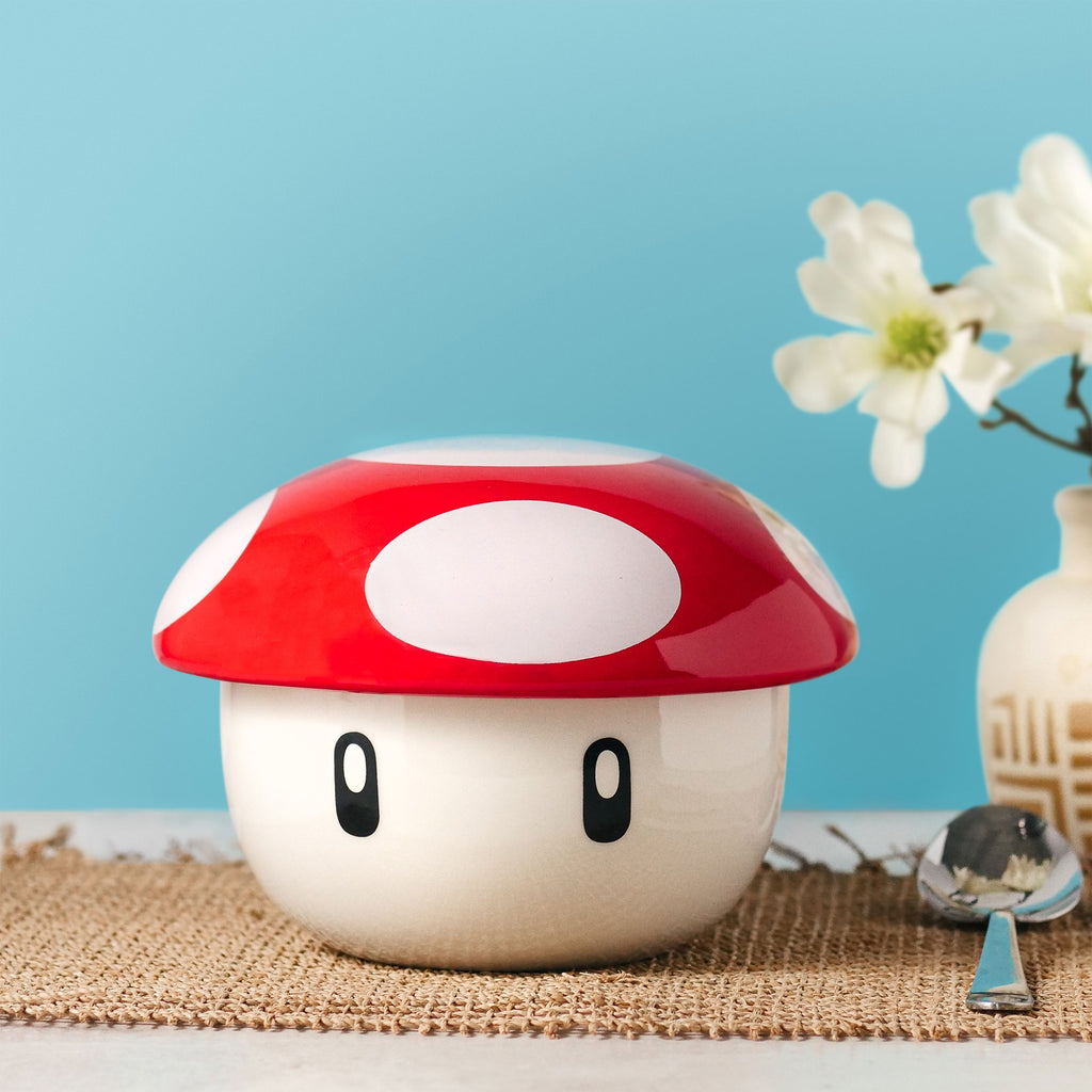 Immagine del prodotto Ciotola Super-Fungo con coperchio per fan di Super Mario