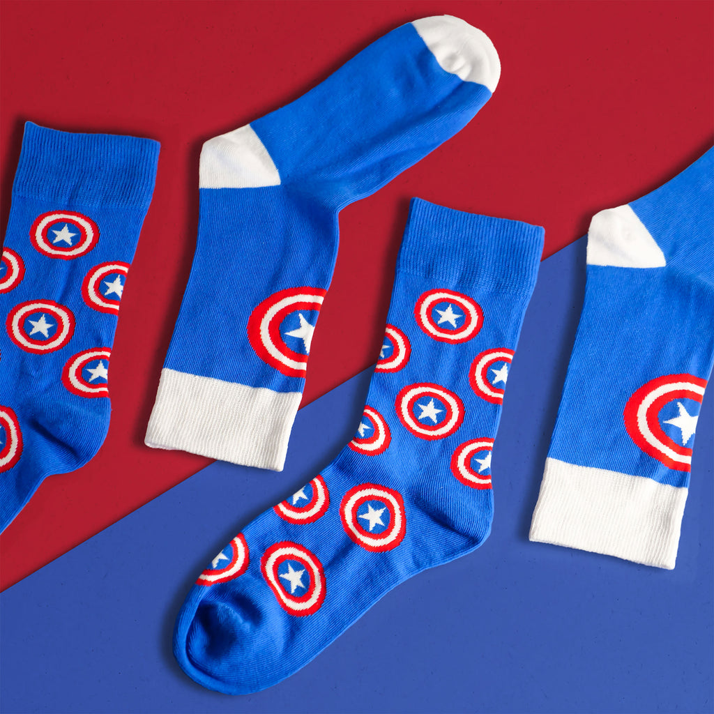Immagine del prodotto Captain America - Set di 2 calzini con logo Shield blu