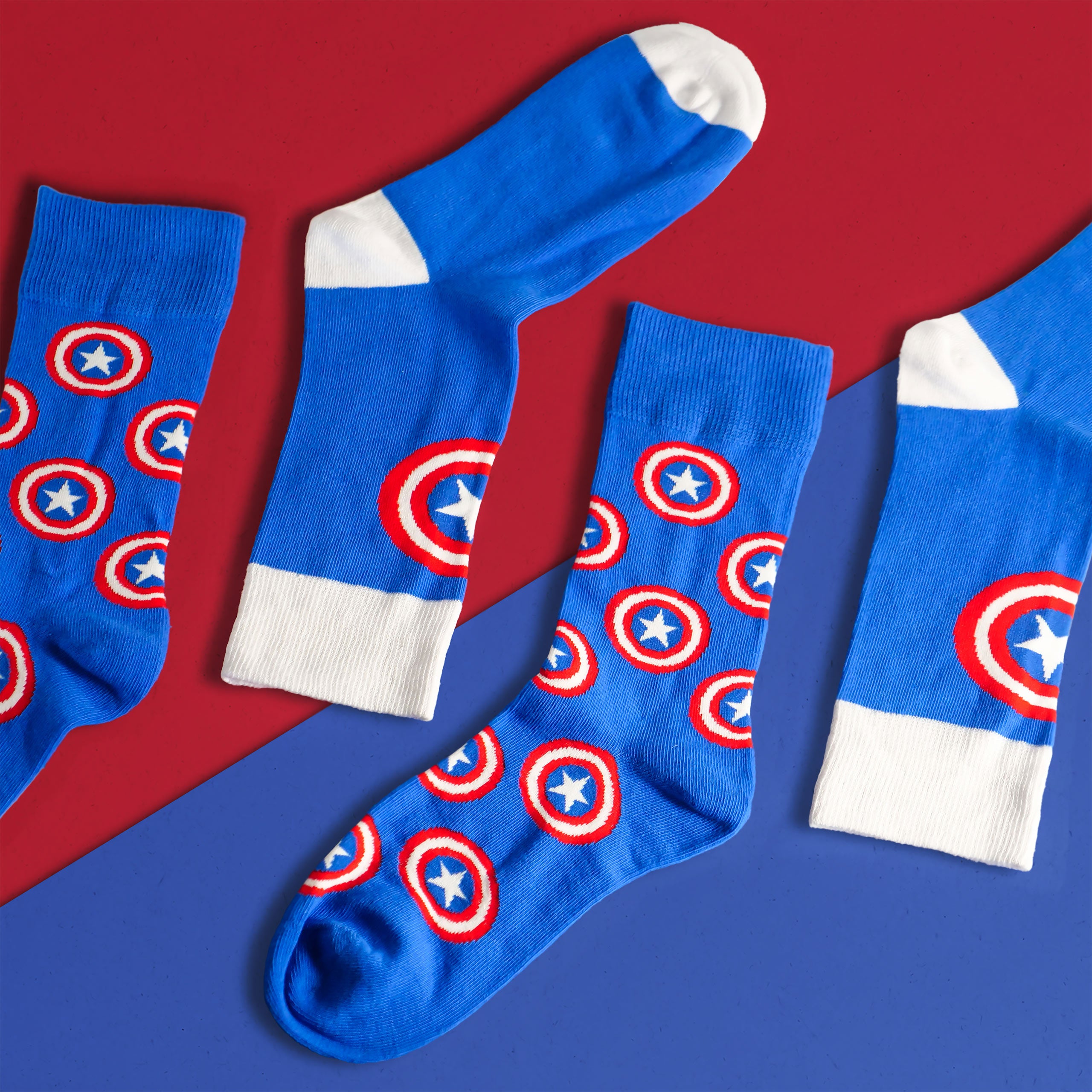 Immagine del prodotto Captain America - Set di 2 calzini con logo Shield blu