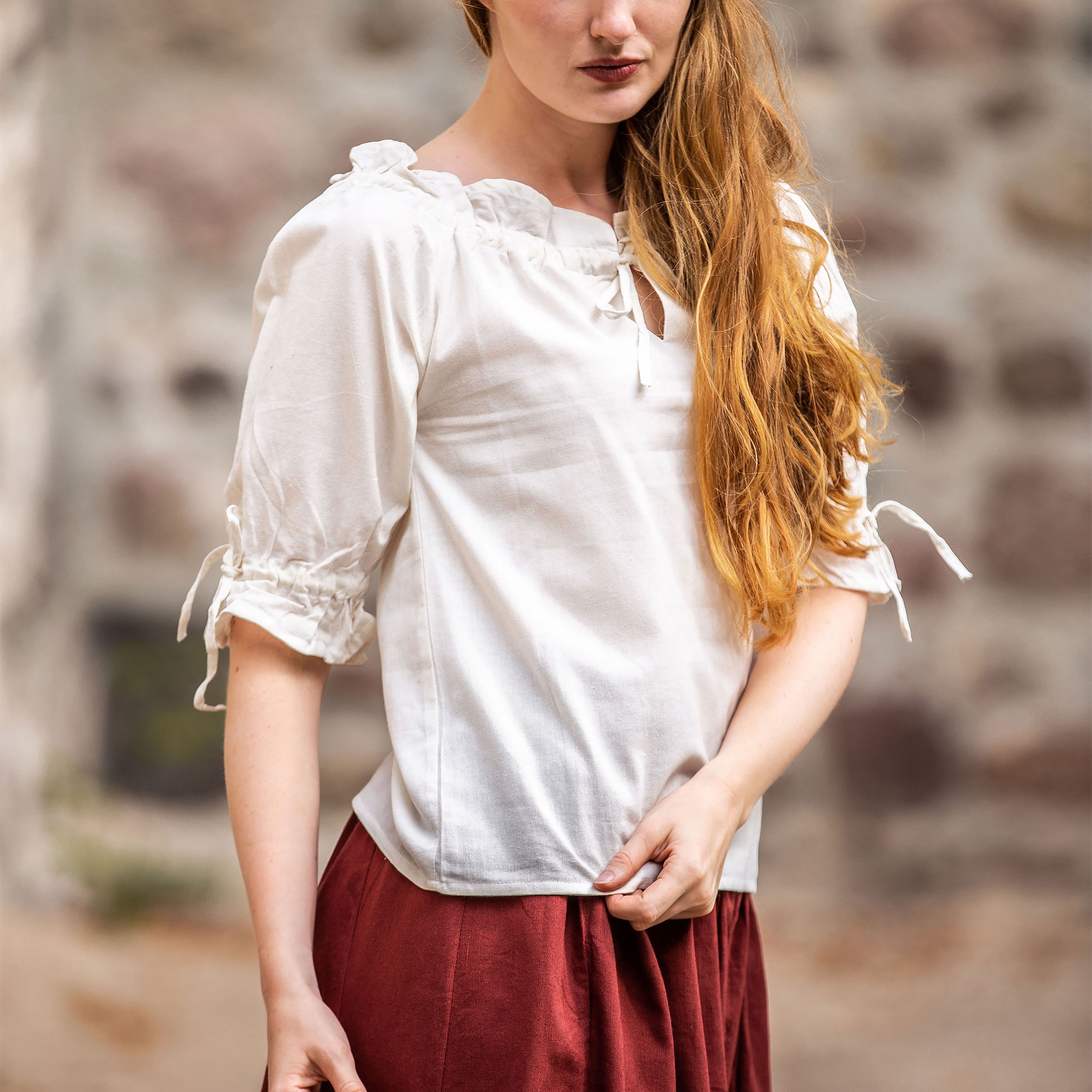 Immagine del prodotto Blusa medievale a maniche corte Vera Beige