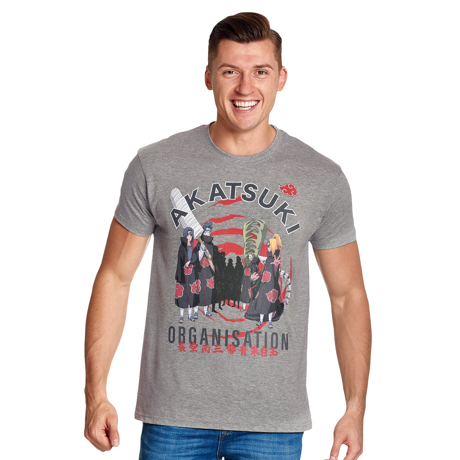 Immagine del prodotto Naruto Shippuden - T-shirt grigia dell'Organizzazione Akatsuki
