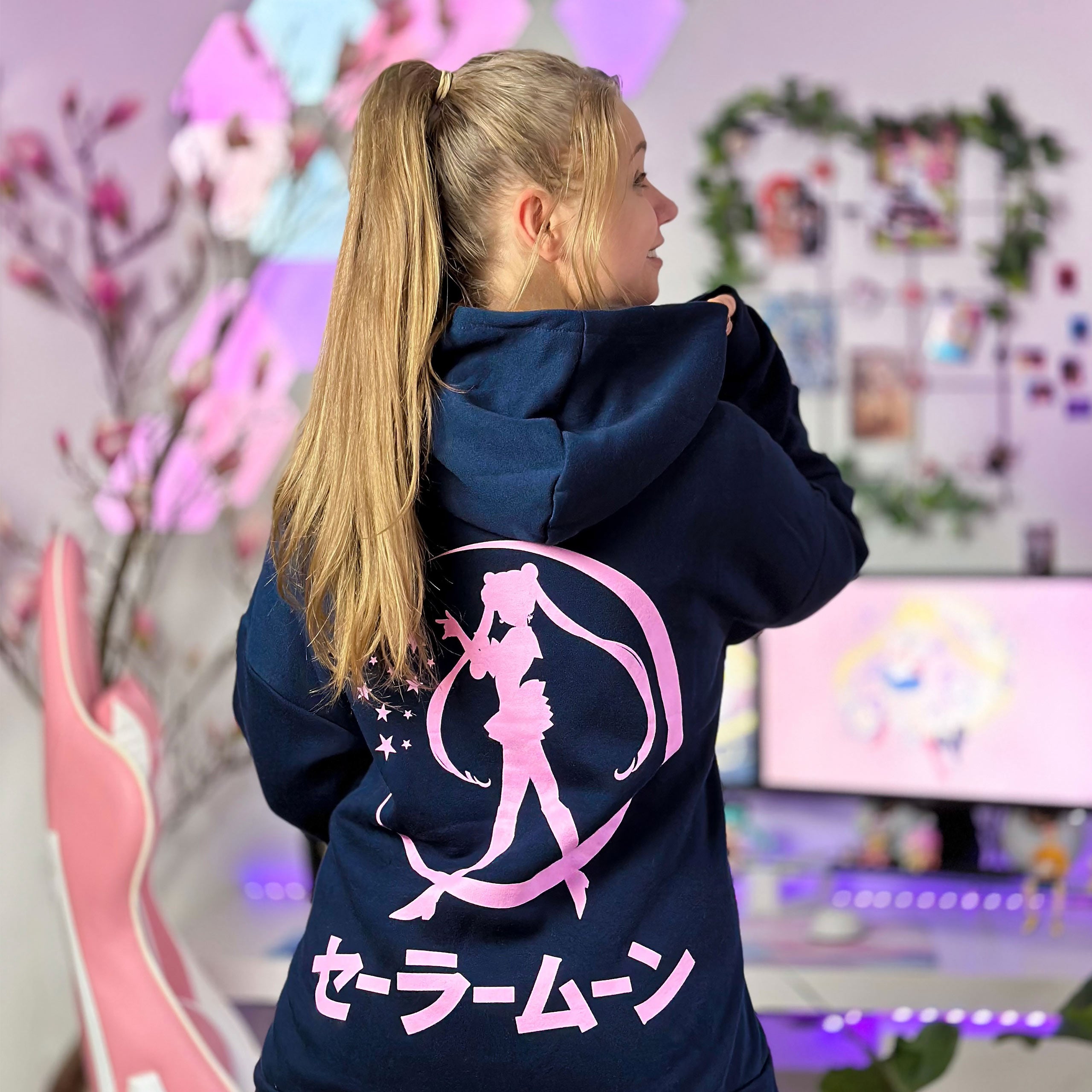 Immagine del prodotto Sailor Moon - Felpa con cappuccio blu silhouette