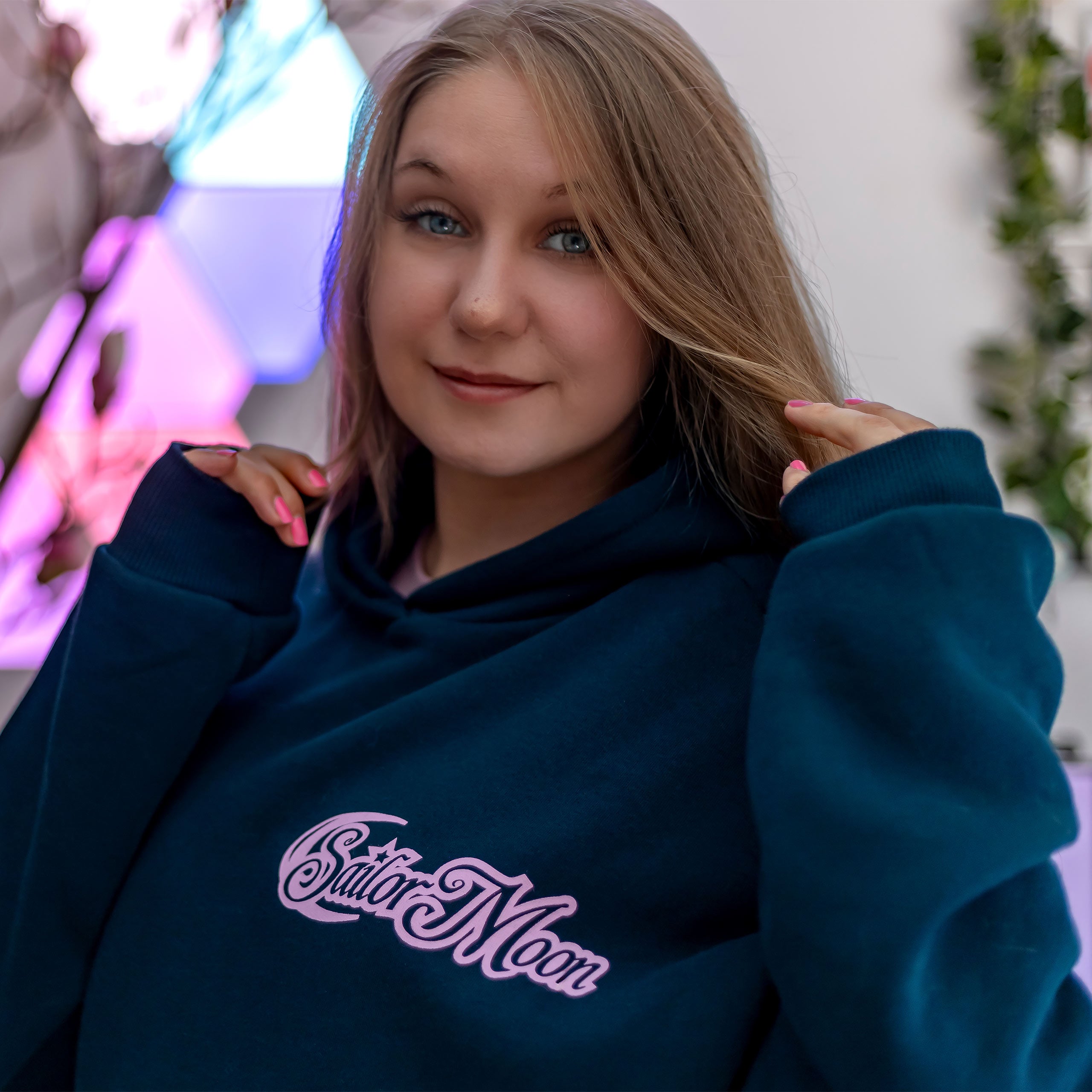 Immagine del prodotto Sailor Moon - Felpa con cappuccio blu silhouette