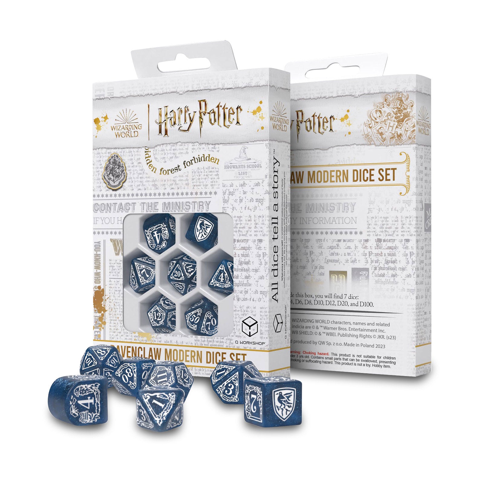 Immagine del prodotto Harry Potter - Set di dadi RPG di Ravenclaw 7 pezzi blu