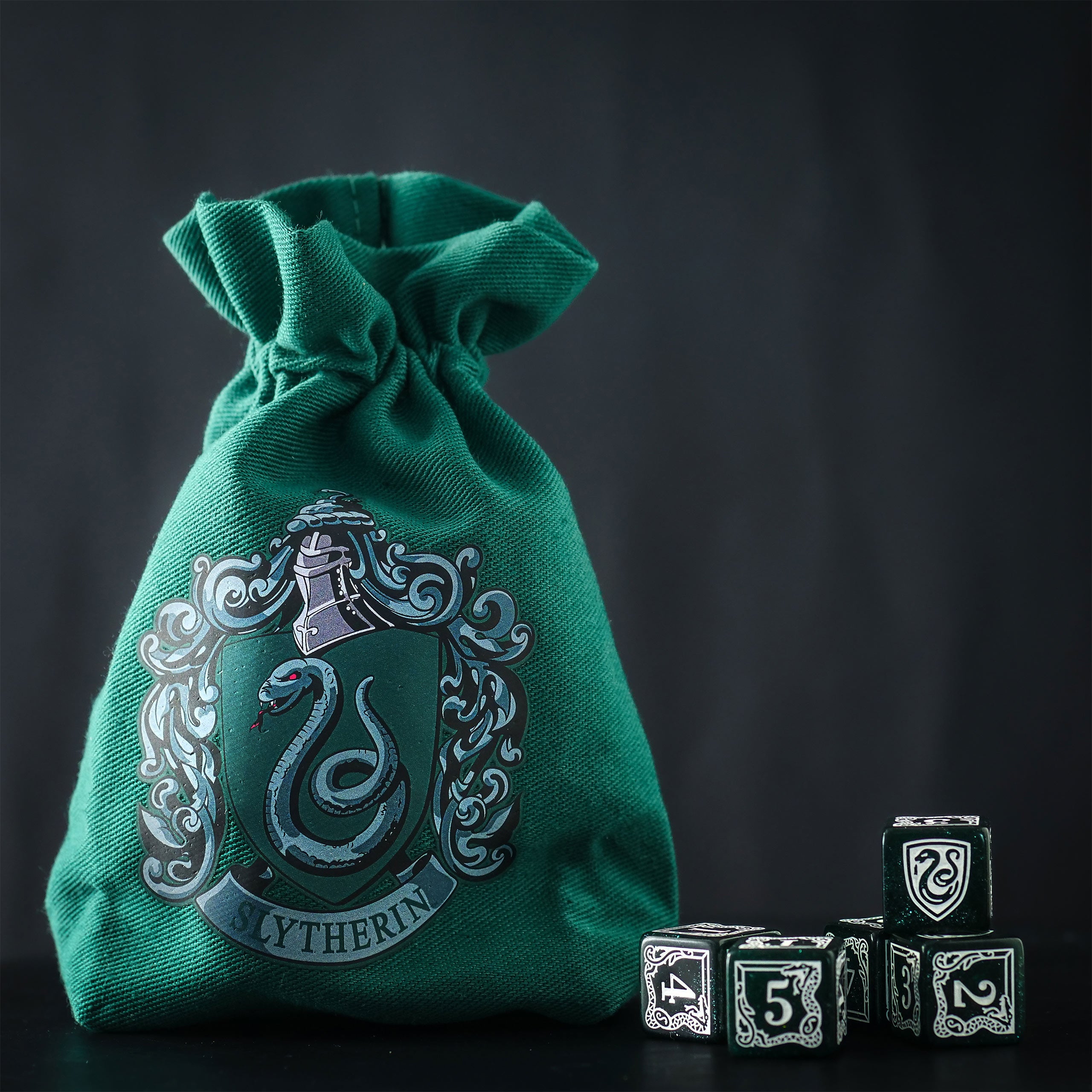 Product image Harry Potter - Slytherin RPG Dice Set 5pcs with Dice Bag Green