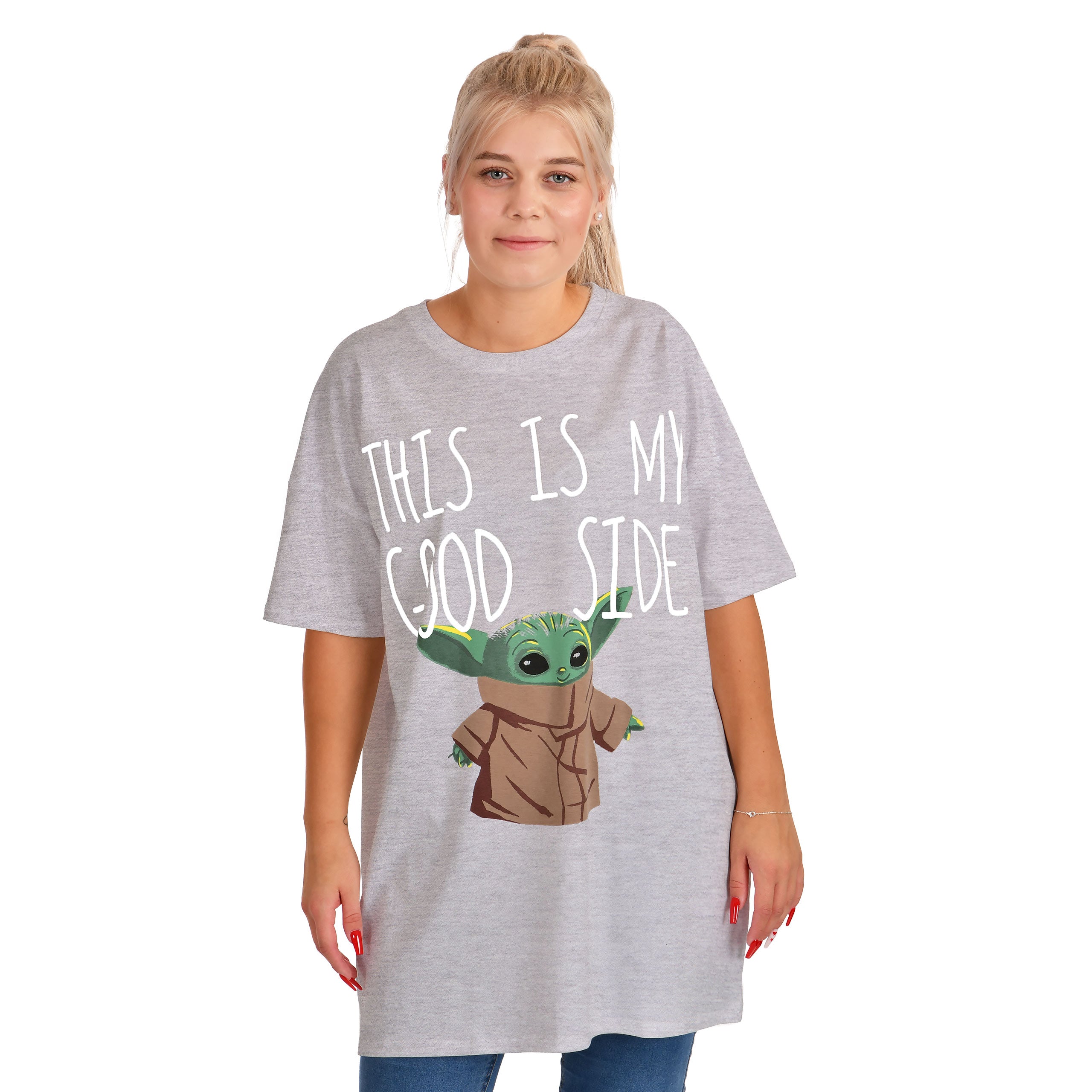 Immagine del prodotto Grogu Good Side T-Shirt Oversize Bianca - Star Wars The Mandalorian