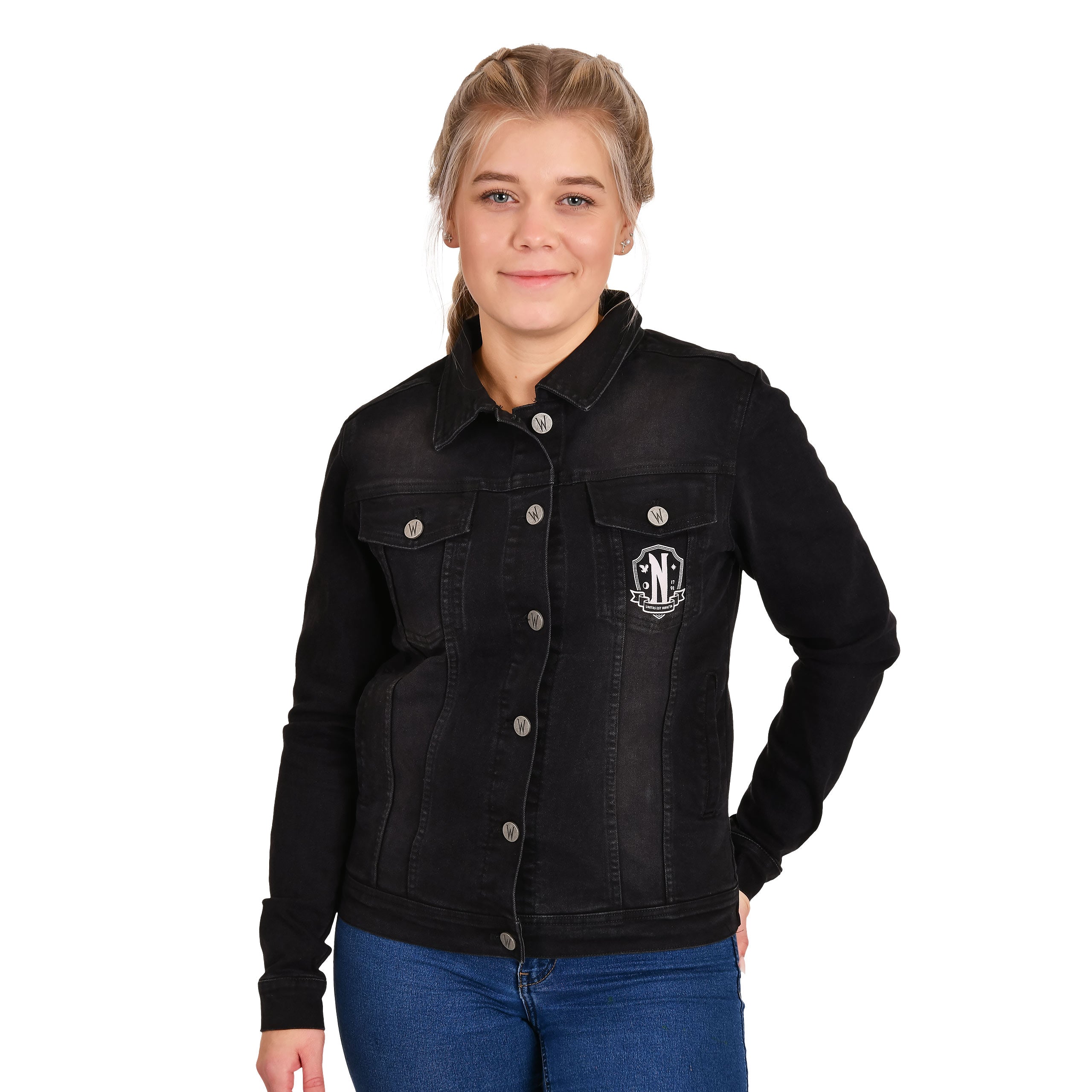 Immagine del prodotto Mercoledì - Giacca di jeans Nevermore Academy nera