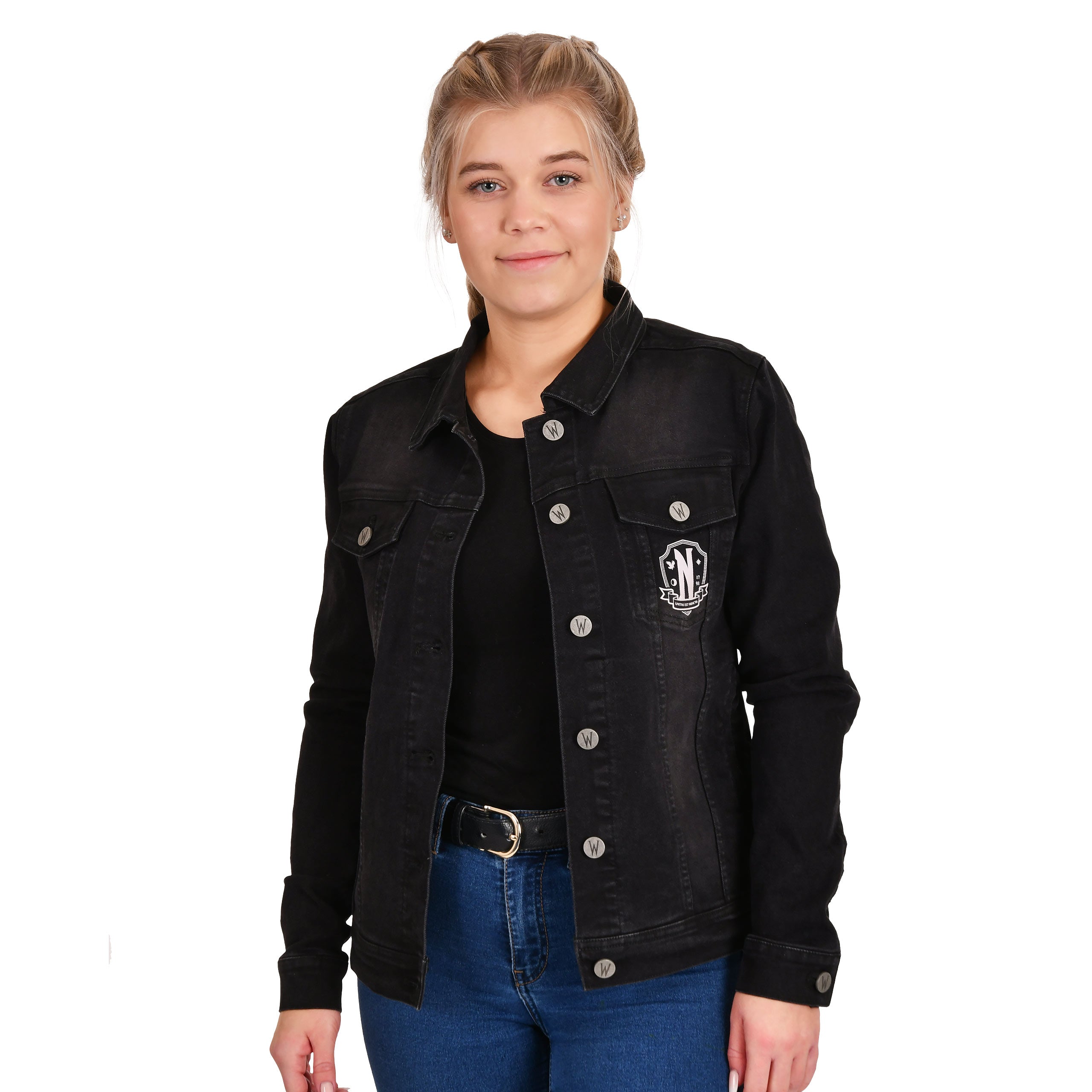 Immagine del prodotto Mercoledì - Giacca di jeans Nevermore Academy nera