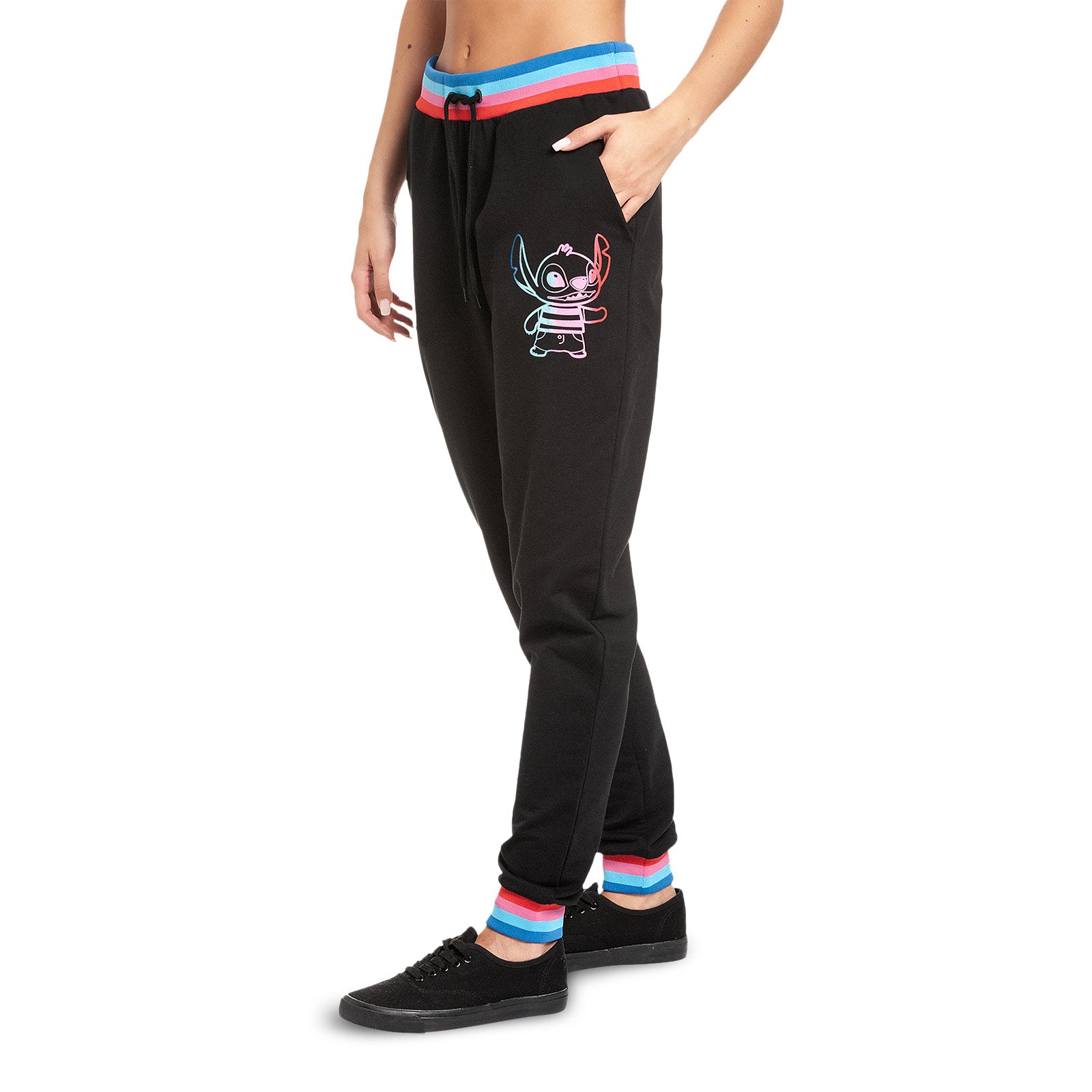 Immagine del prodotto Lilo & Stitch - Pantaloni da tuta Rainbow Stitch per donne in nero