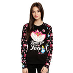 Immagine del prodotto Alice nel Paese delle Meraviglie - Maglia a manica lunga 'Time for Tea' nera da donna