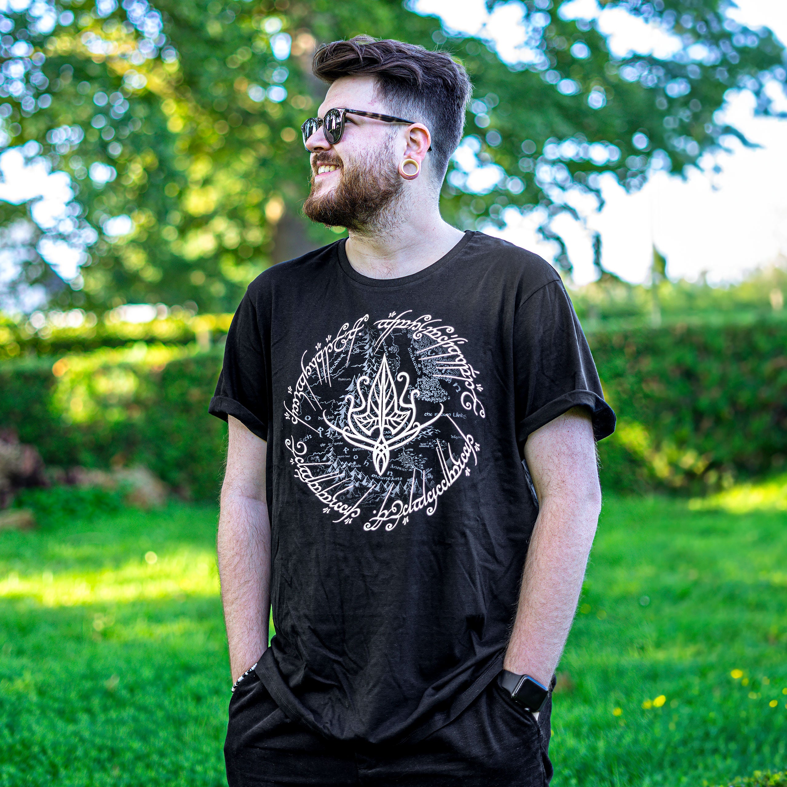 Immagine del prodotto Il Signore degli Anelli - T-shirt nera con foglia elfica