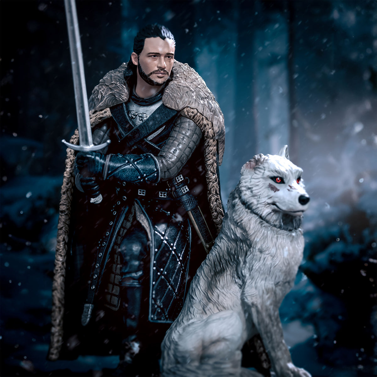 Immagine del prodotto Il Trono di Spade - Diorama di Jon Snow con lupo ombra
