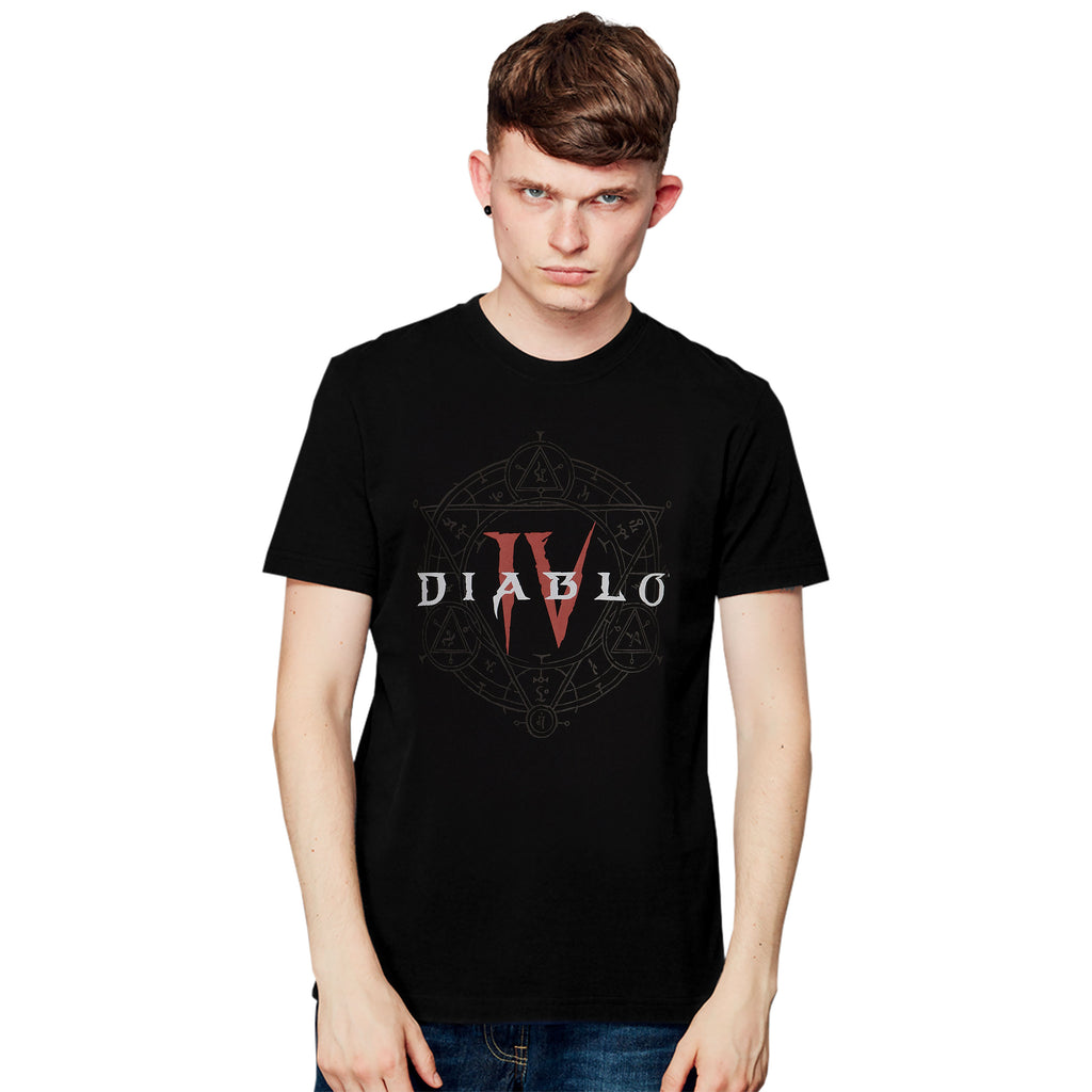Immagine del prodotto Diablo IV - T-shirt nera con logo esagramma