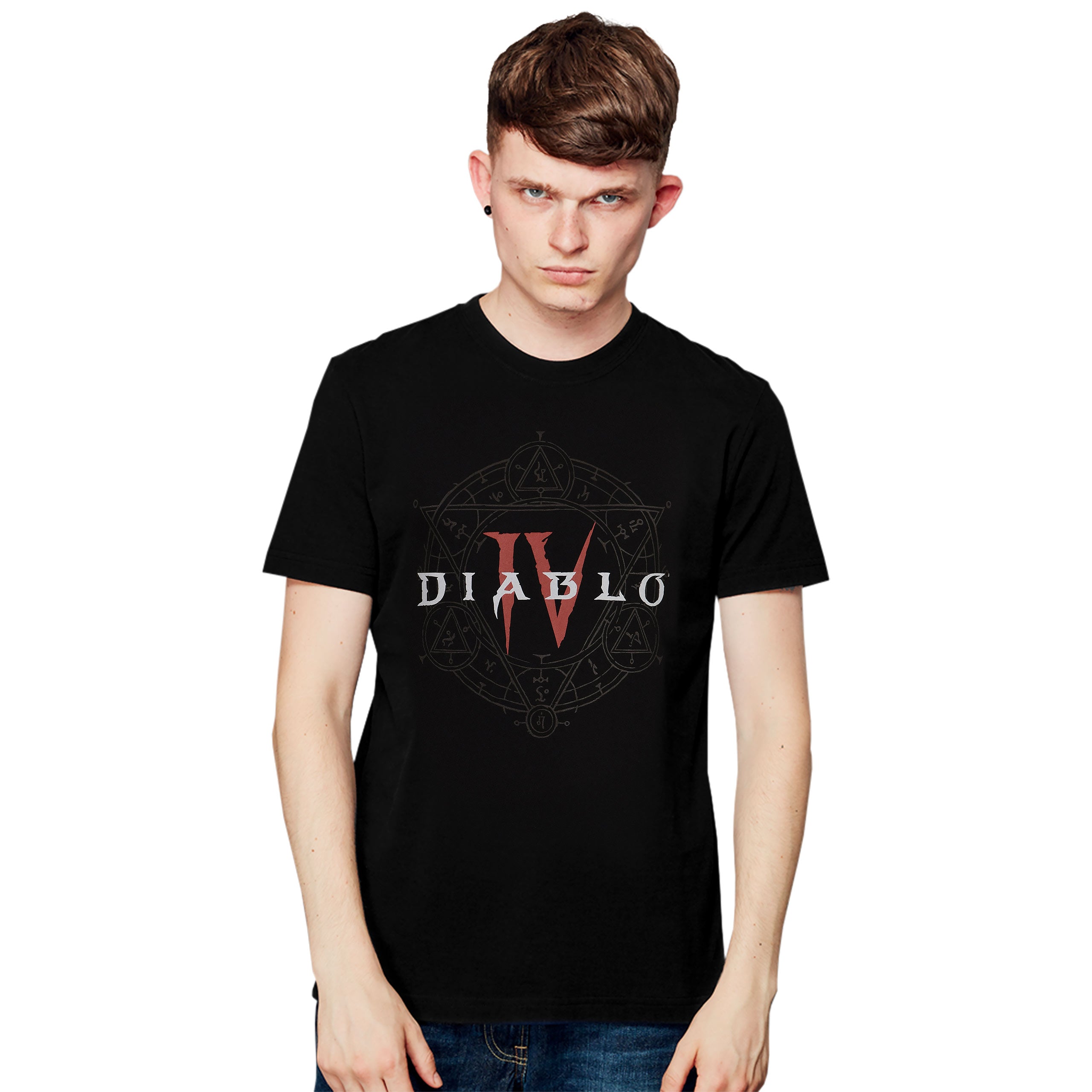 Immagine del prodotto Diablo IV - T-shirt nera con logo esagramma