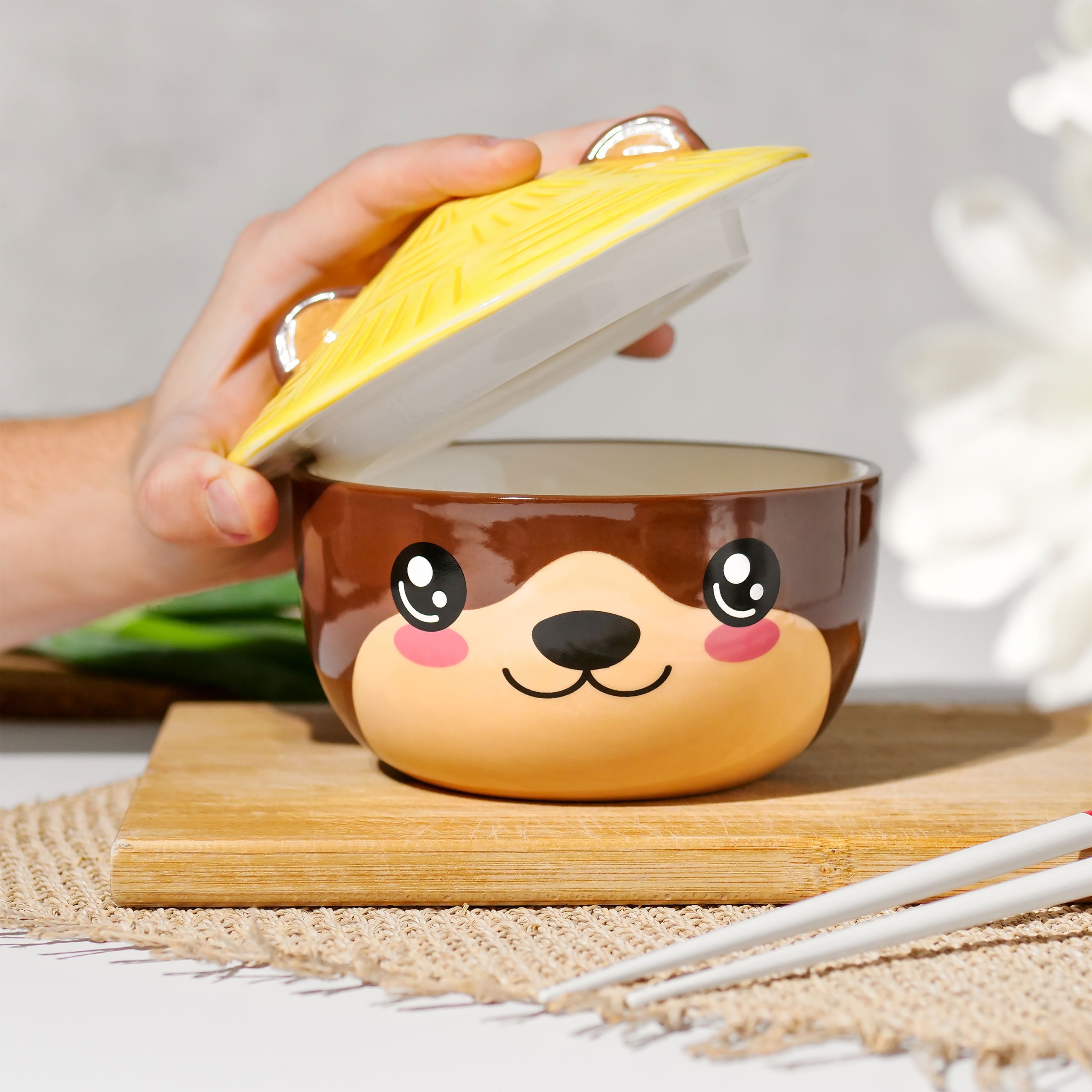 Immagine del prodotto Ciotola Kawaii di Lontra con coperchio per fan di Anime