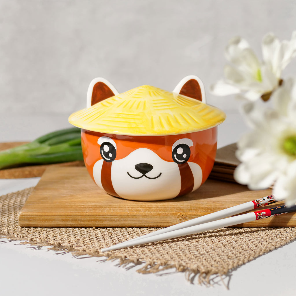 Immagine del prodotto Ciotola Kawaii del Panda Rosso con coperchio per fan dell'Anime