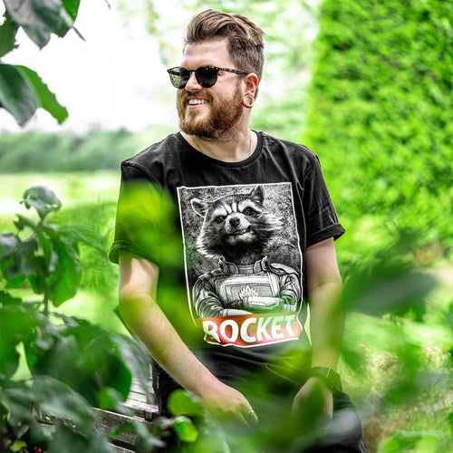 Immagine del prodotto T-shirt Rocket Raccoon nera - Marvel