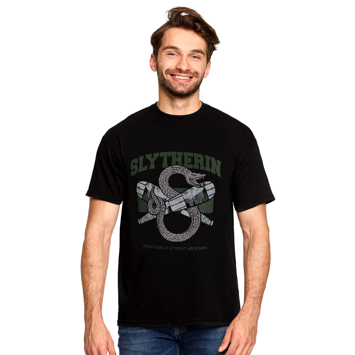 Immagine del prodotto T-shirt nera del college Quidditch di Slytherin - Harry Potter