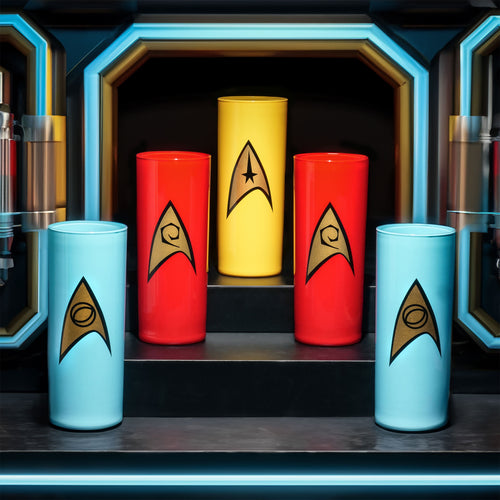 Immagine del prodotto Set di 5 bicchieri con distintivi della Flotta Stellare - Star Trek