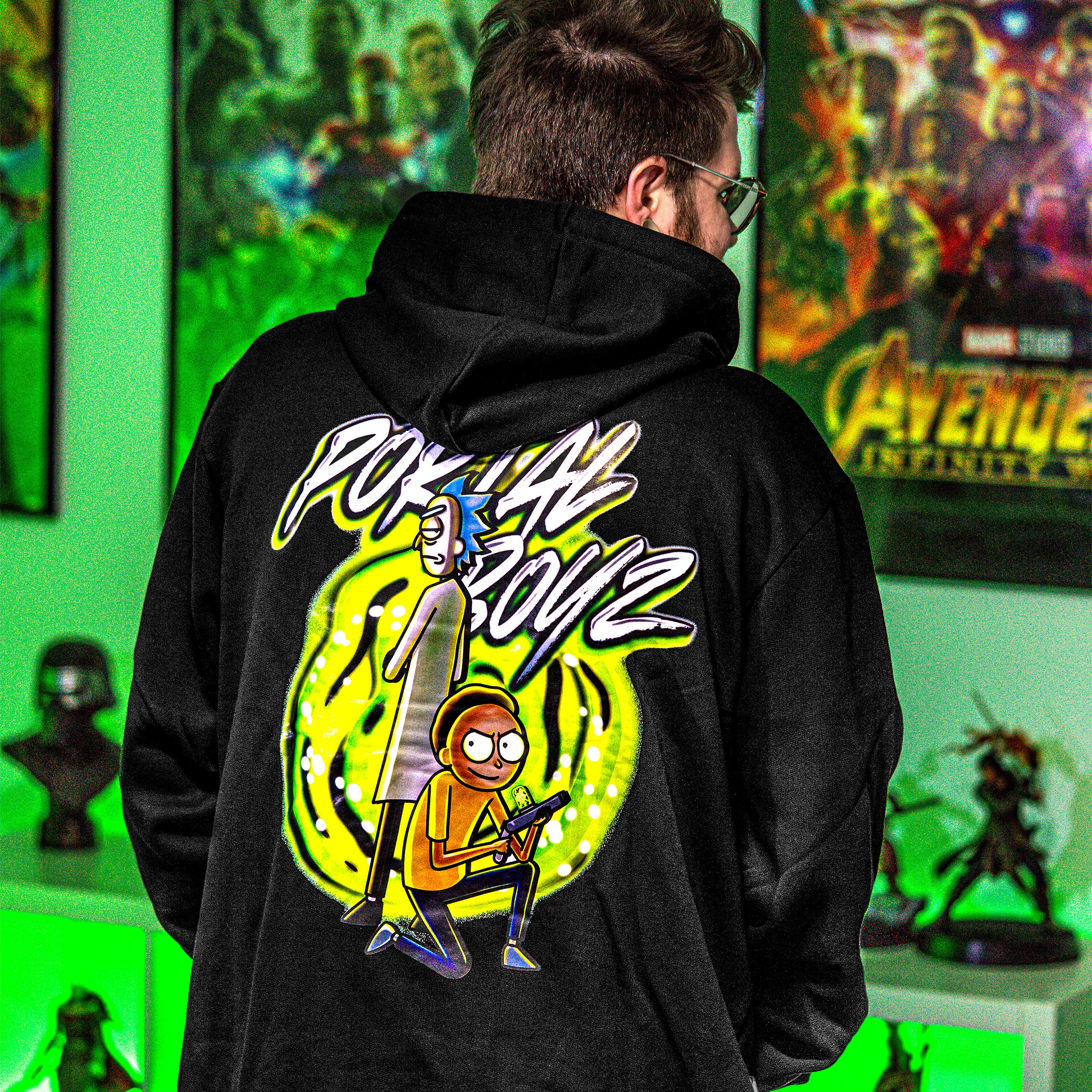 Immagine del prodotto Rick e Morty - Felpa con cappuccio Portal Boyz Glow in the Dark nera