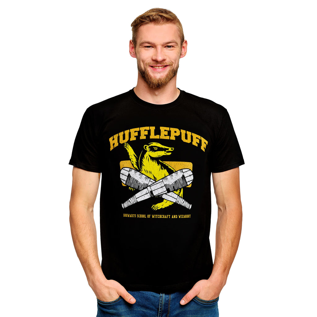 Immagine del prodotto T-shirt universitaria di Quidditch Hufflepuff nera - Harry Potter