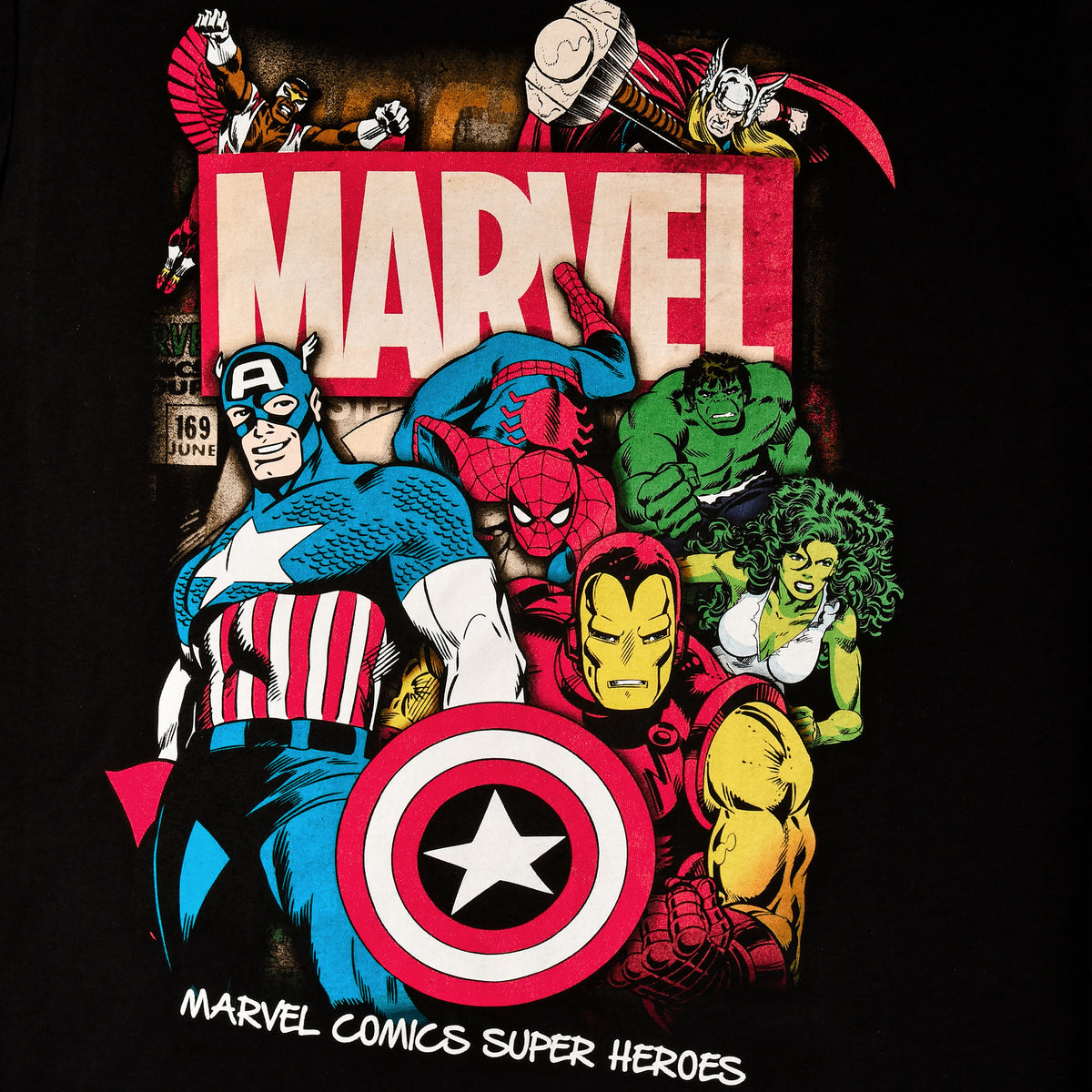 Immagine del prodotto T-shirt nera dei supereroi dei fumetti Marvel