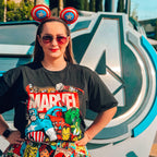 Immagine del prodotto T-shirt nera dei supereroi dei fumetti Marvel
